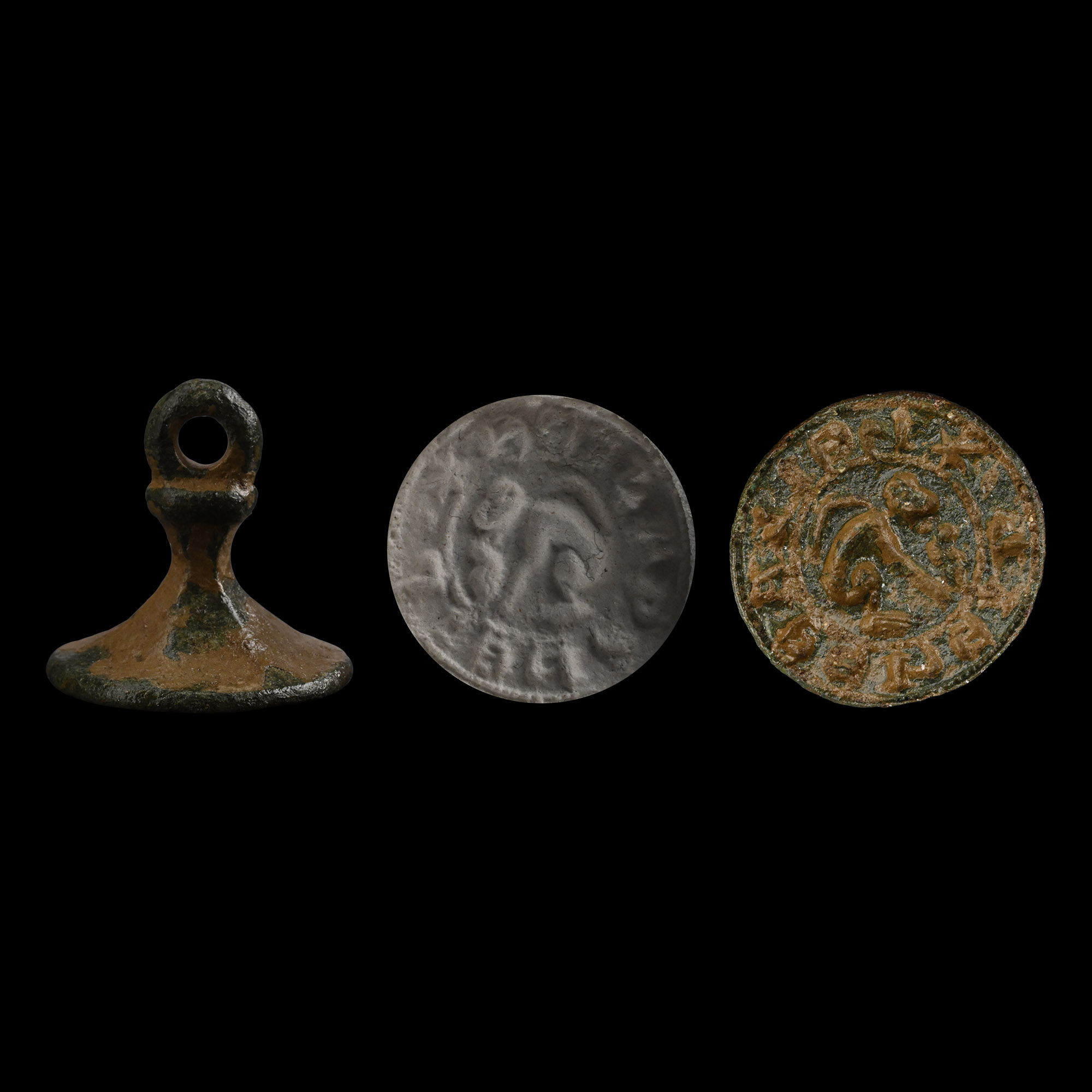 Medieval Bronze Chess Piece Seal Matrix with Star