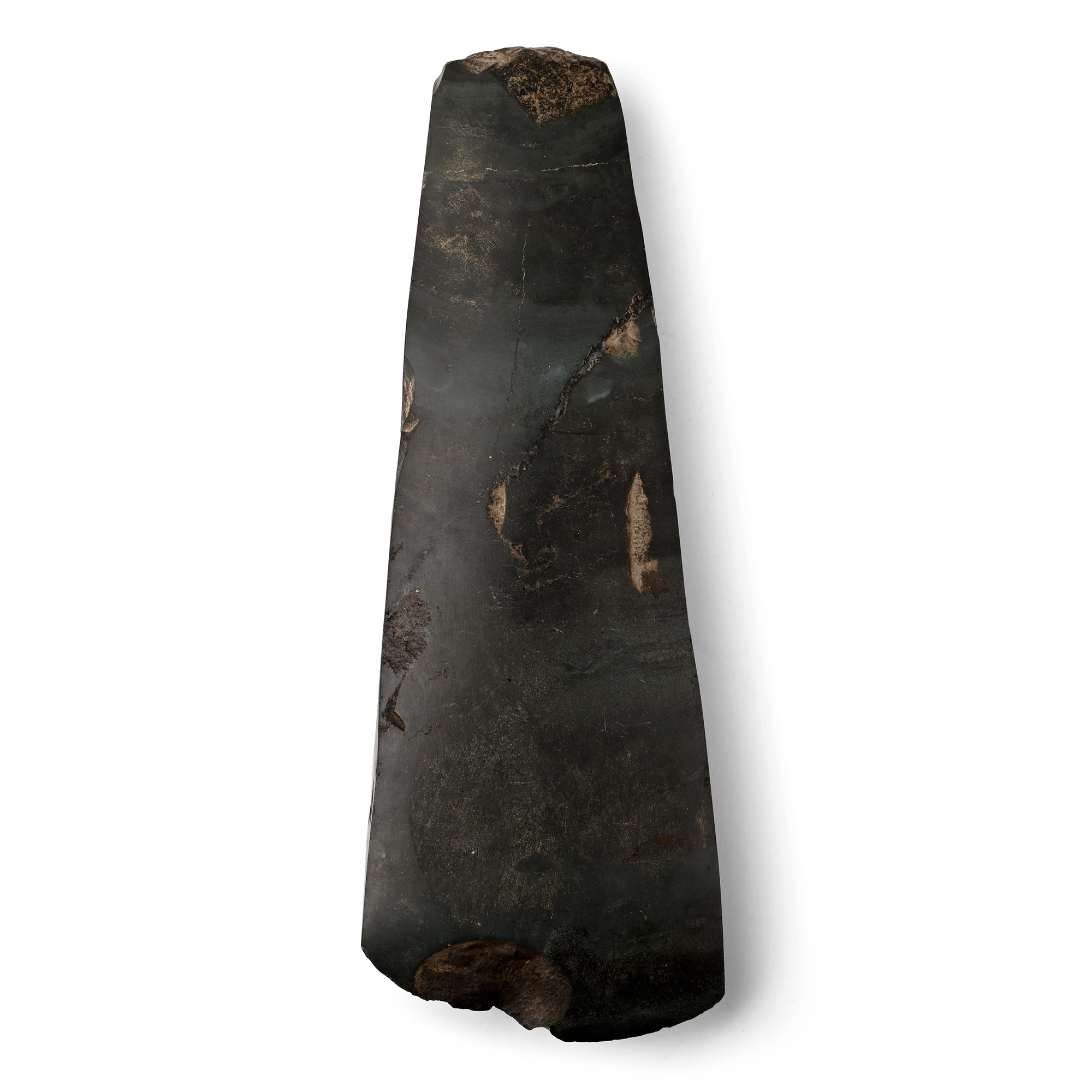 Large Scandinavian Stone Age Polished Green Stone Thick-Butted Axehead