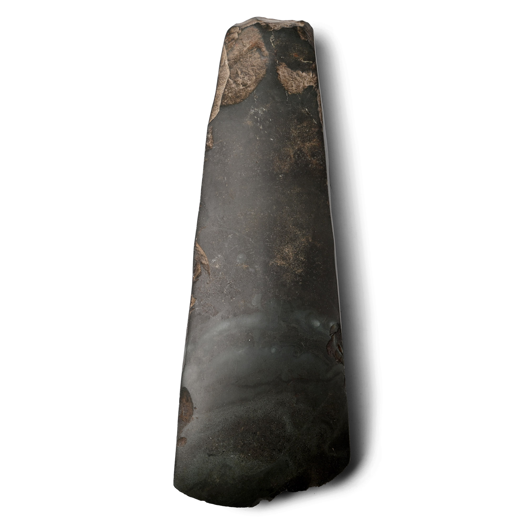 Large Scandinavian Stone Age Polished Green Stone Thick-Butted Axehead