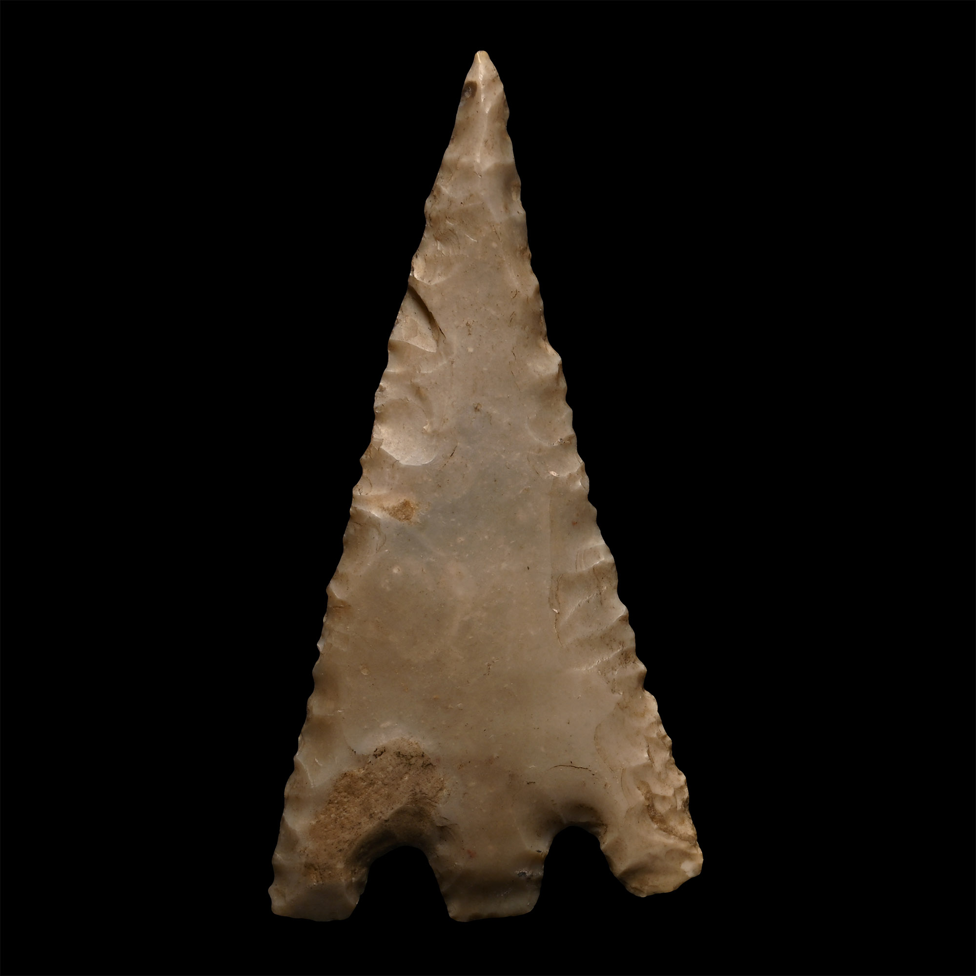 Large British Stone Age Barbed and Tanged Arrowhead