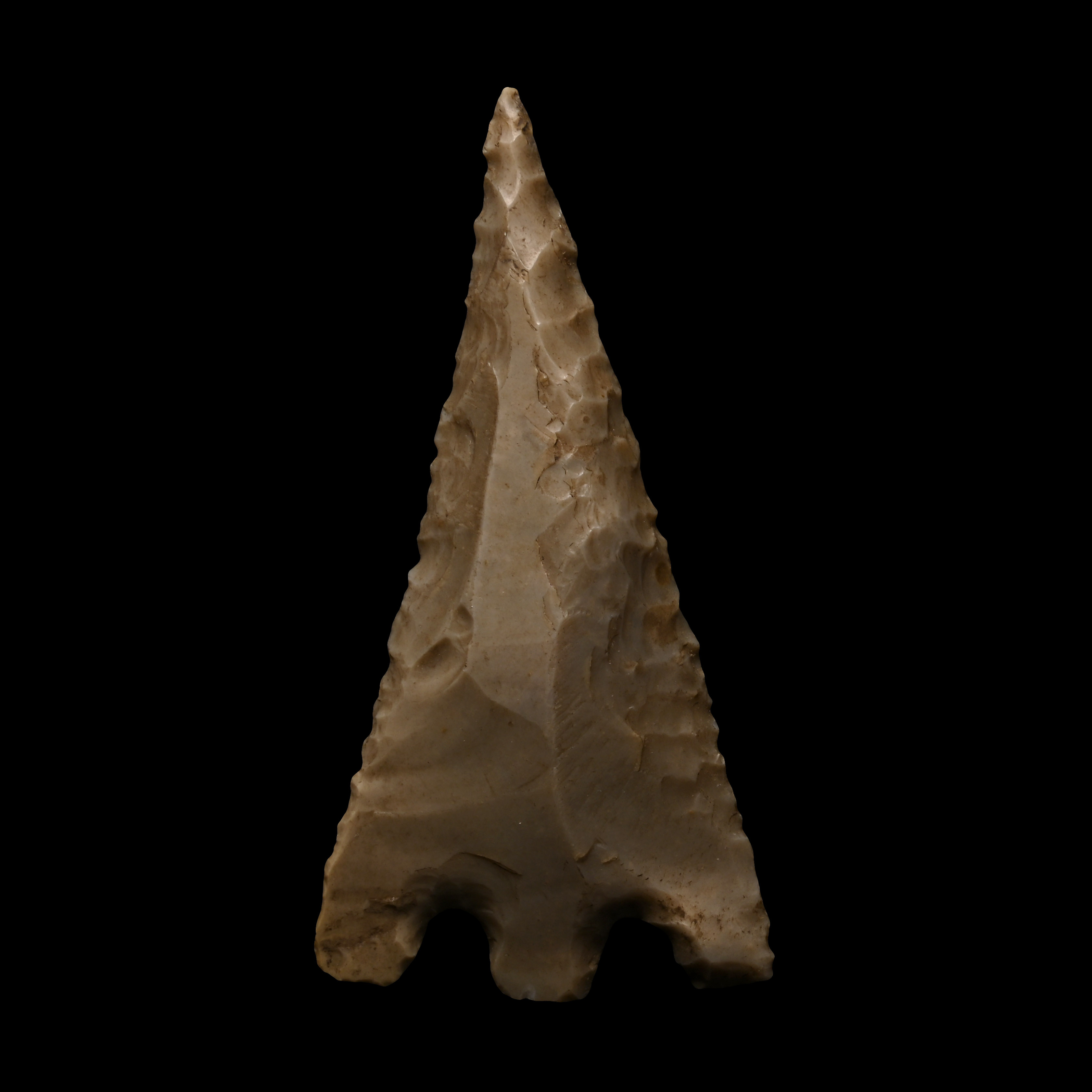 Large British Stone Age Barbed and Tanged Arrowhead