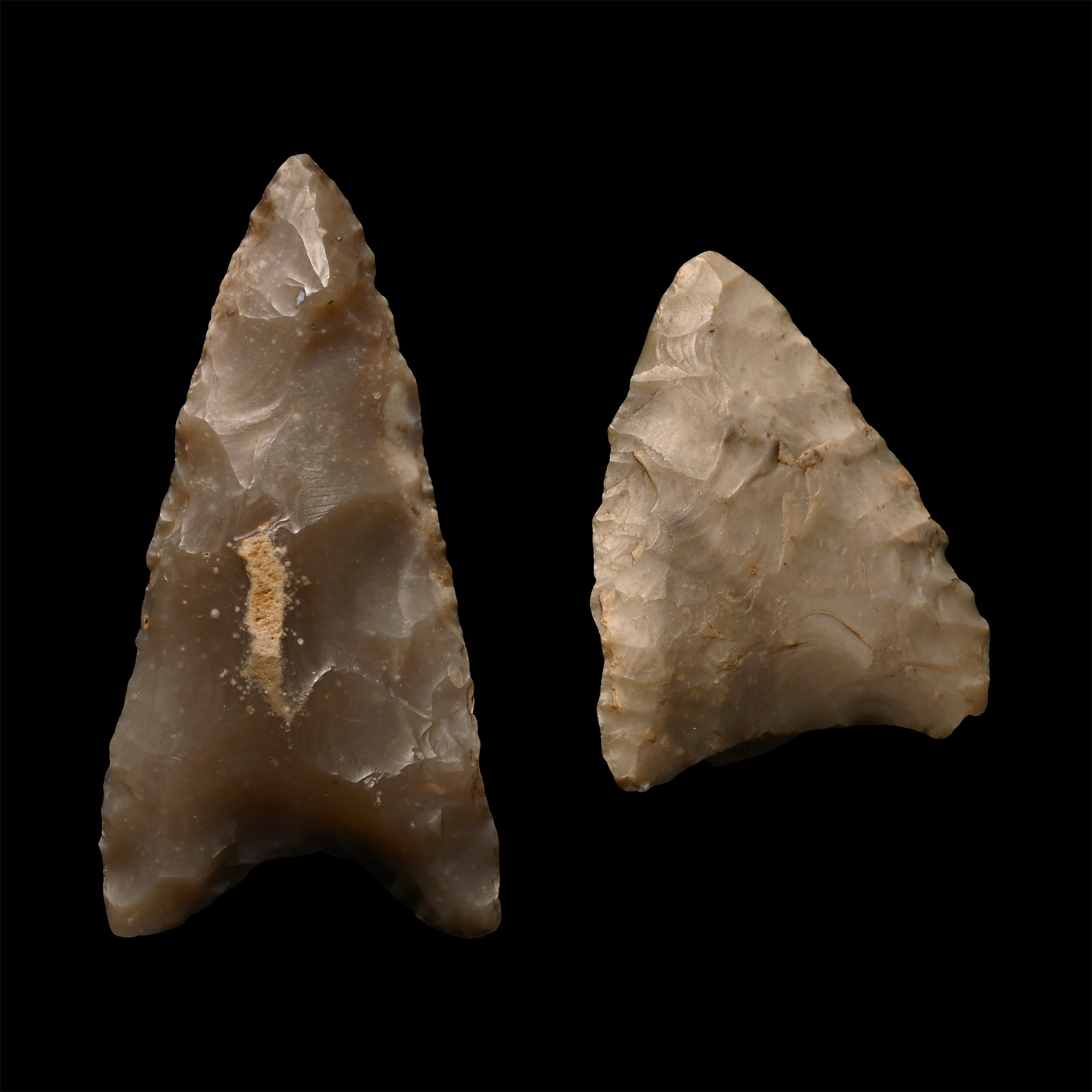 Large European Stone Age Arrowhead Group