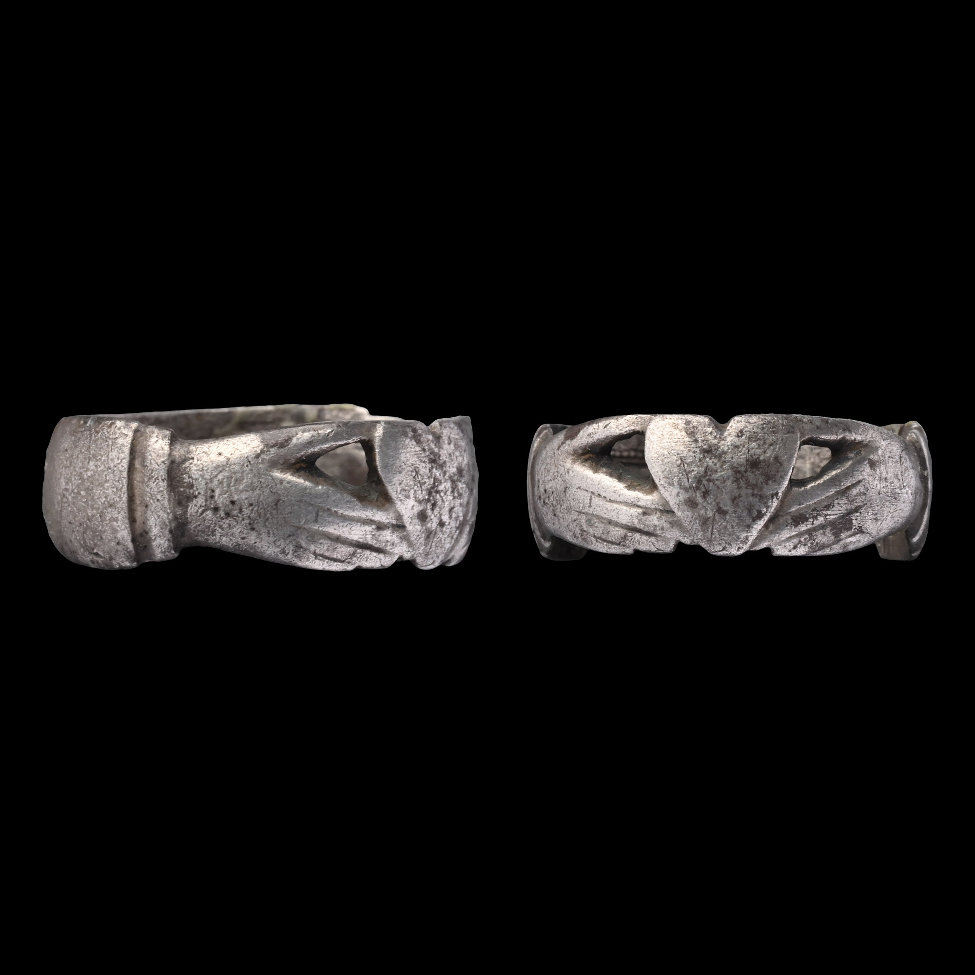 Claddagh Silver Ring Made from a Victorian Coin
