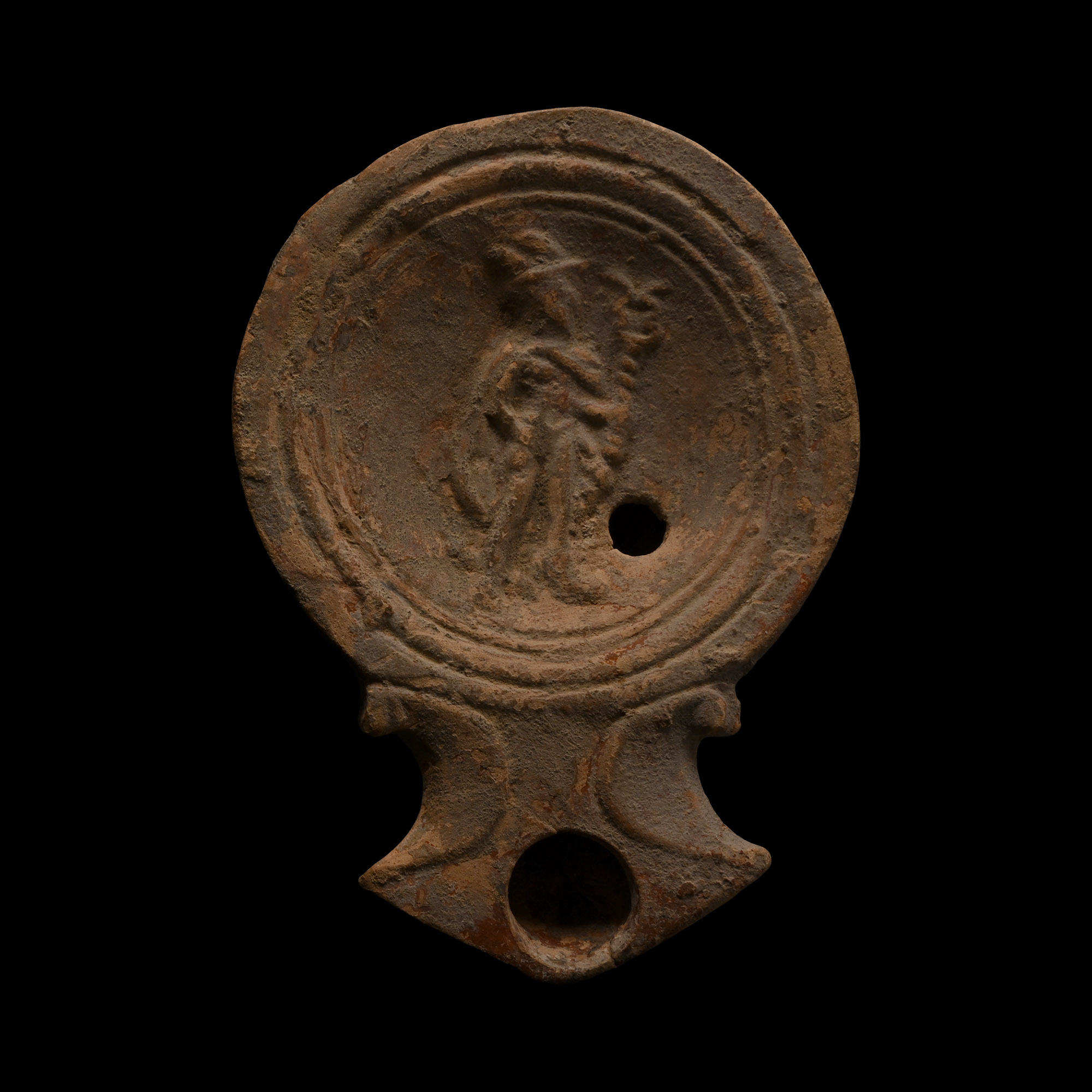 Roman Terracotta Oil Lamp with Mercury