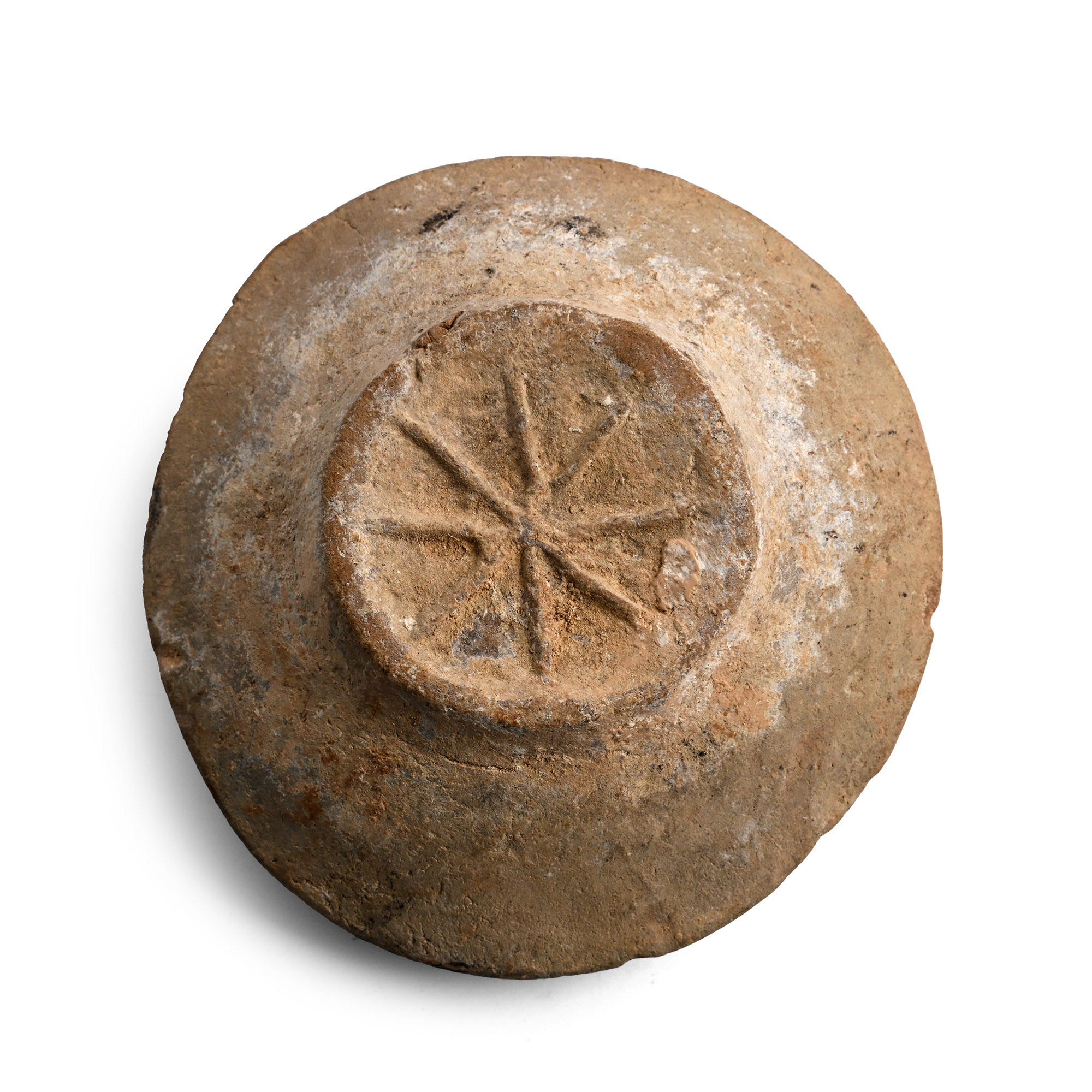 Byzantine Terracotta Oil Lamp with Grape Vines