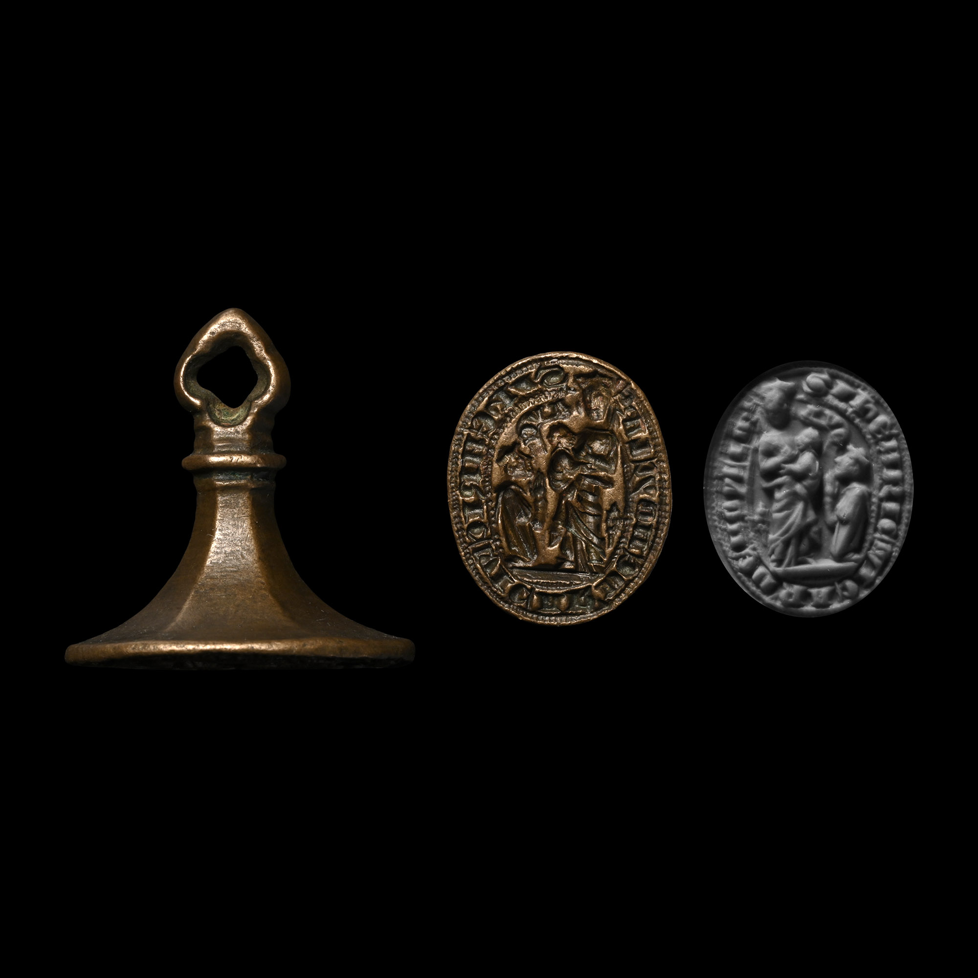 Medieval Bronze Ecclesiastical Chess Piece Type Seal Matrix for Henry Vicar of Noycln