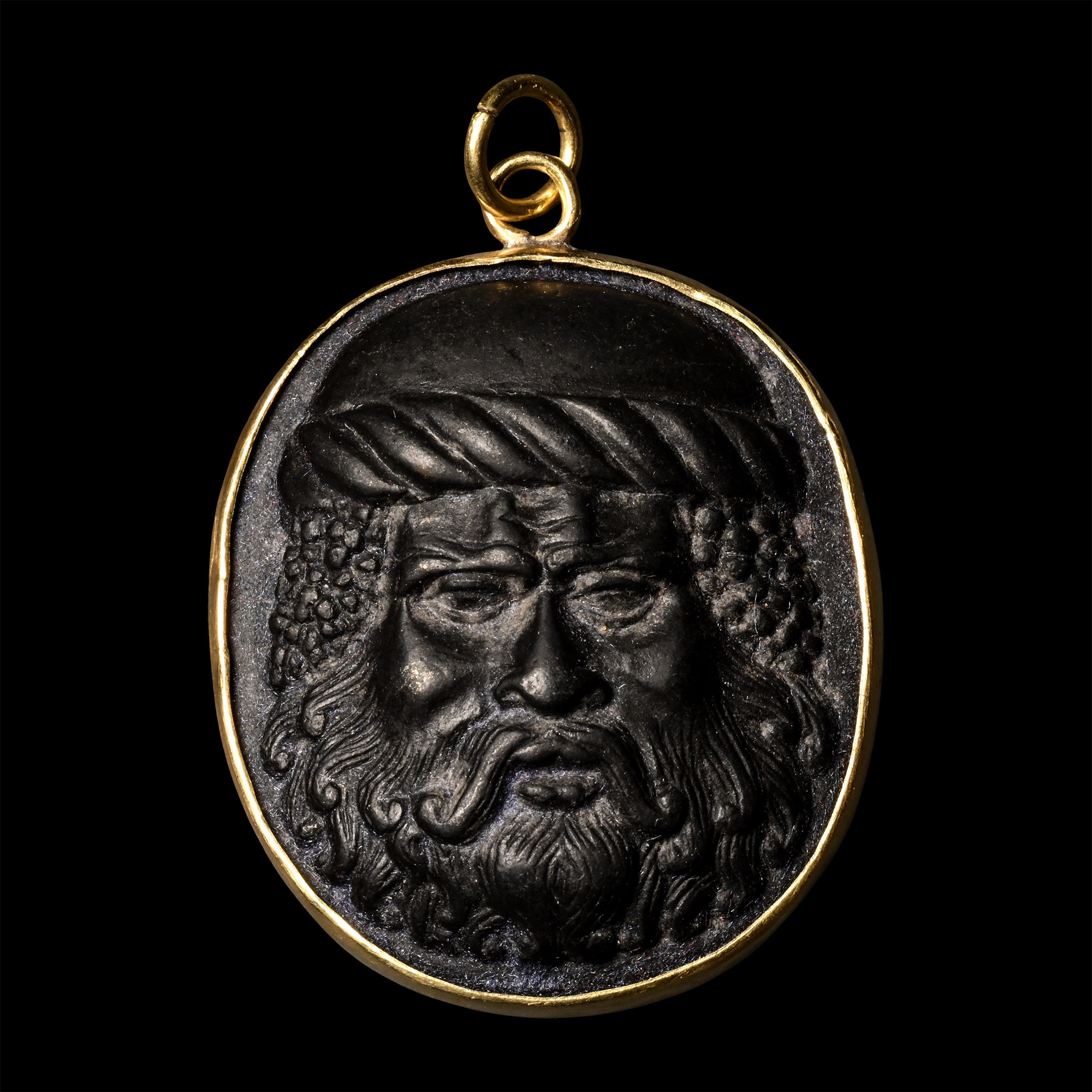 Gold Pendant with Glass Head
