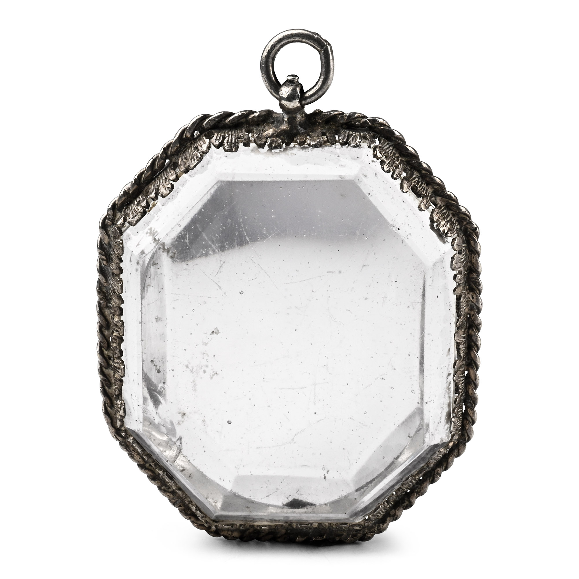 Post Medieval Silver-Mounted Glass Pendant