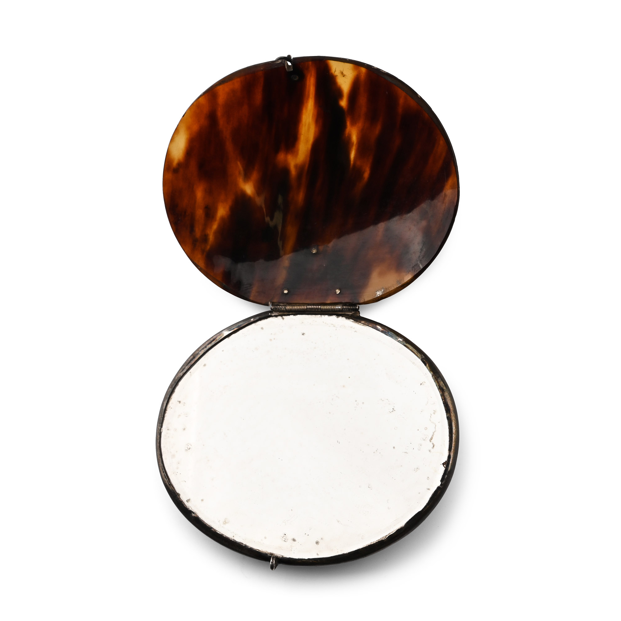 Silver-Mounted Shell Travelling Mirror