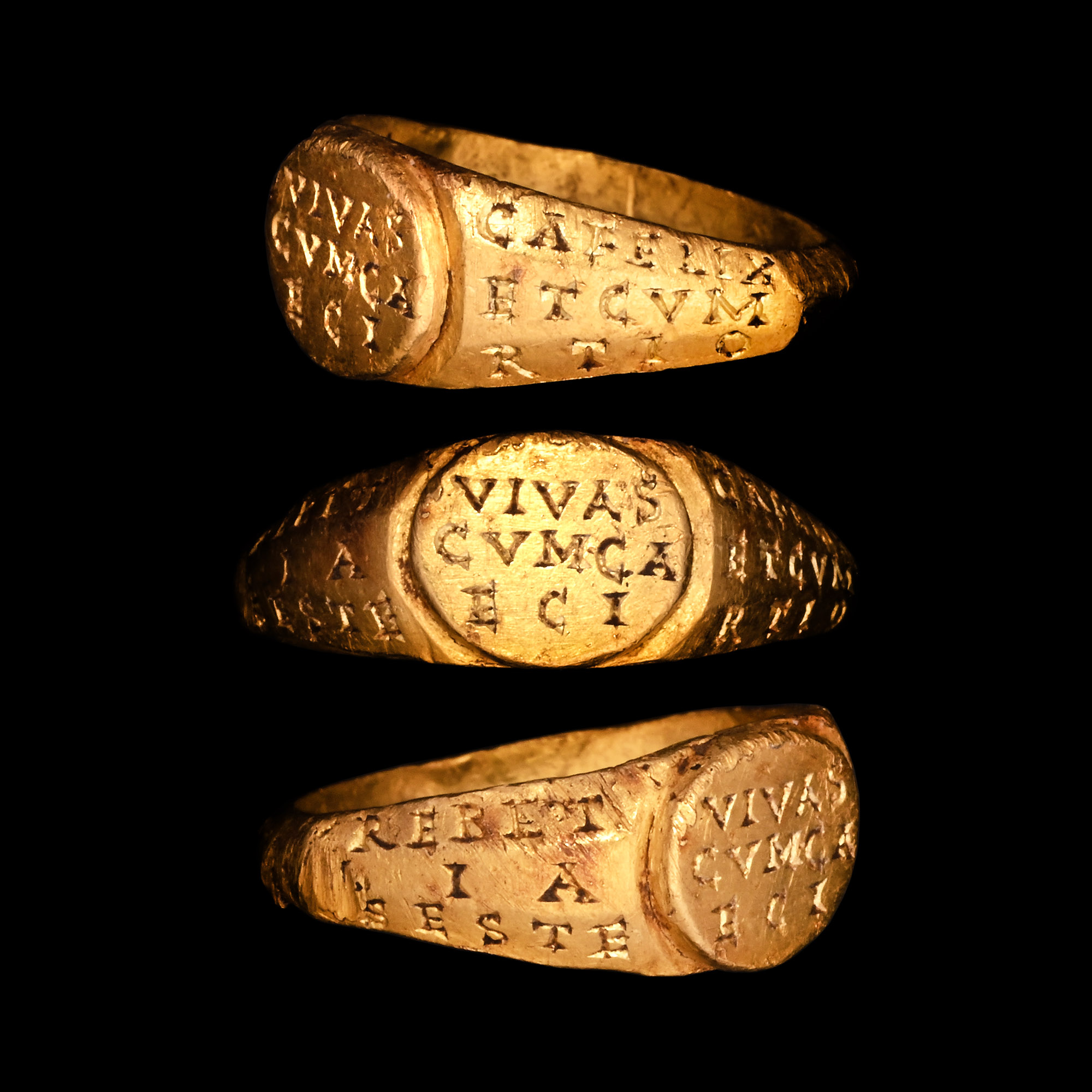 Roman Gold 'Talismanic' Ring with Inscriptions