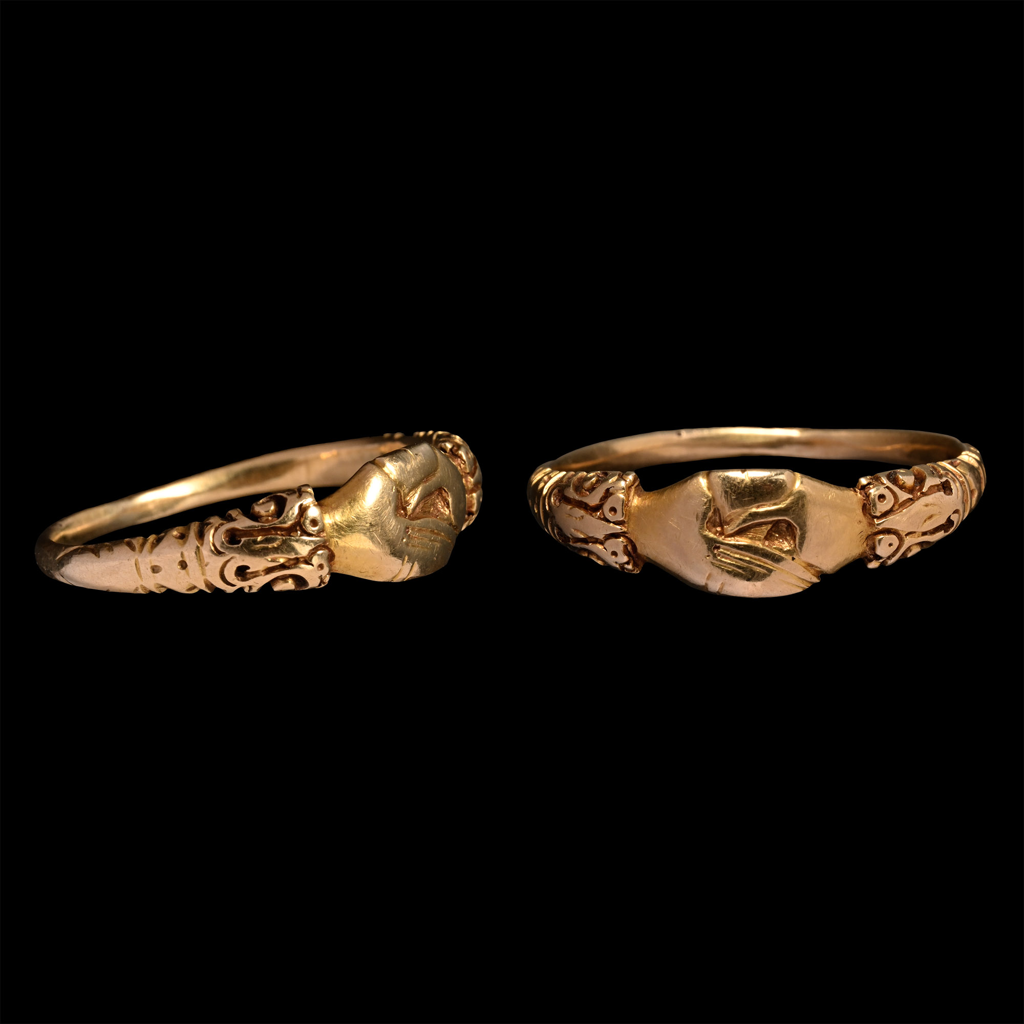 Post Medieval Gold Fede Ring