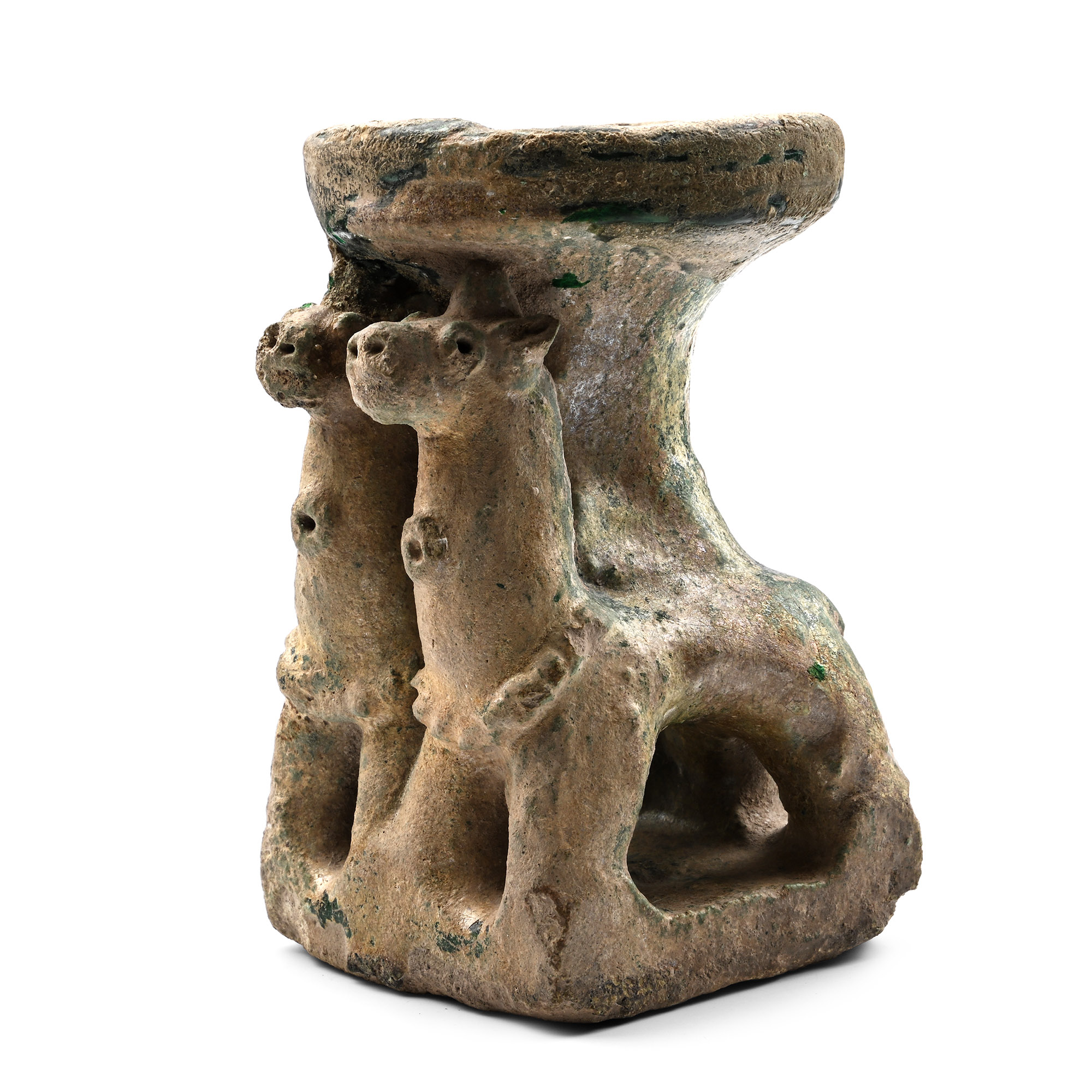 Parthian Faience Glazed Offering Chalice with Quadrupeds