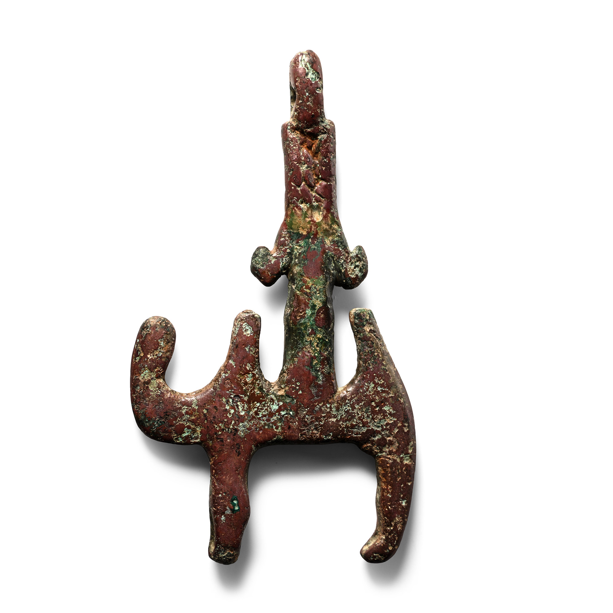 Large South Arabian Bronze Pendant with Camel Rider