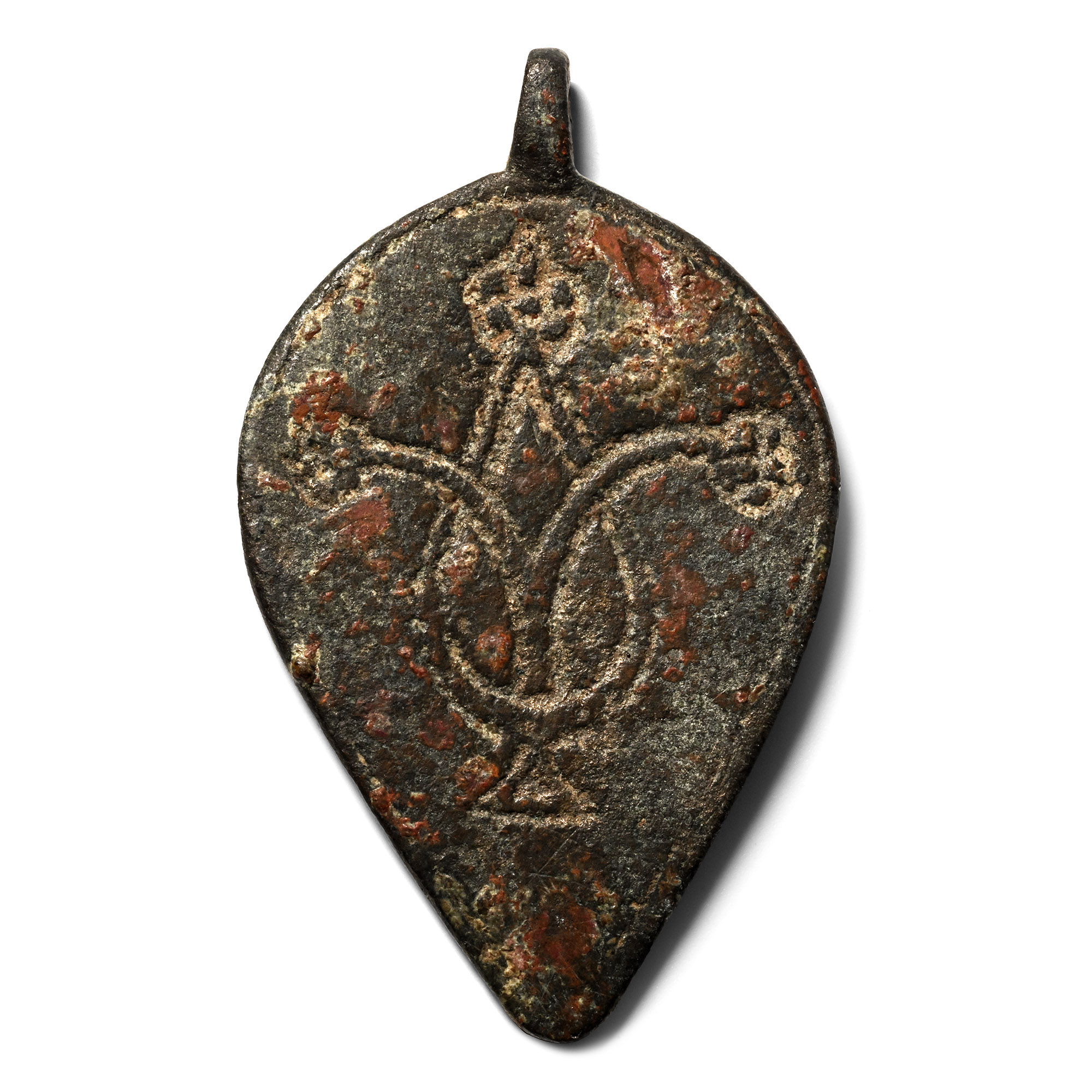 Western Asiatic Bronze Bifacial Pendant with Inscription