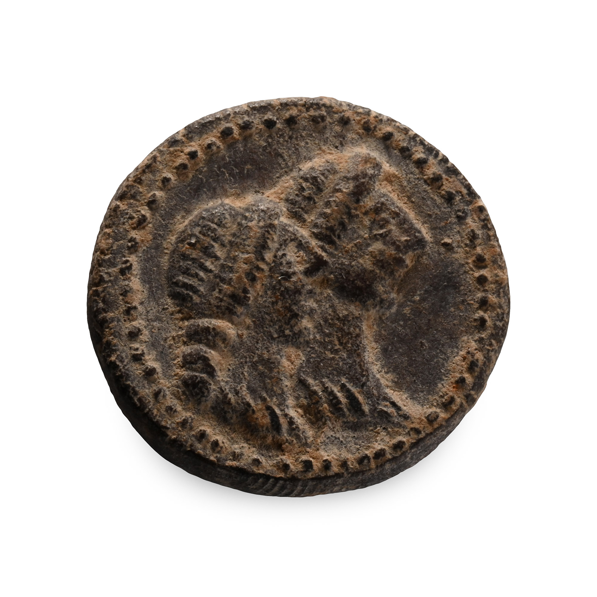 Roman Terracotta Tessera with Arabian Busts