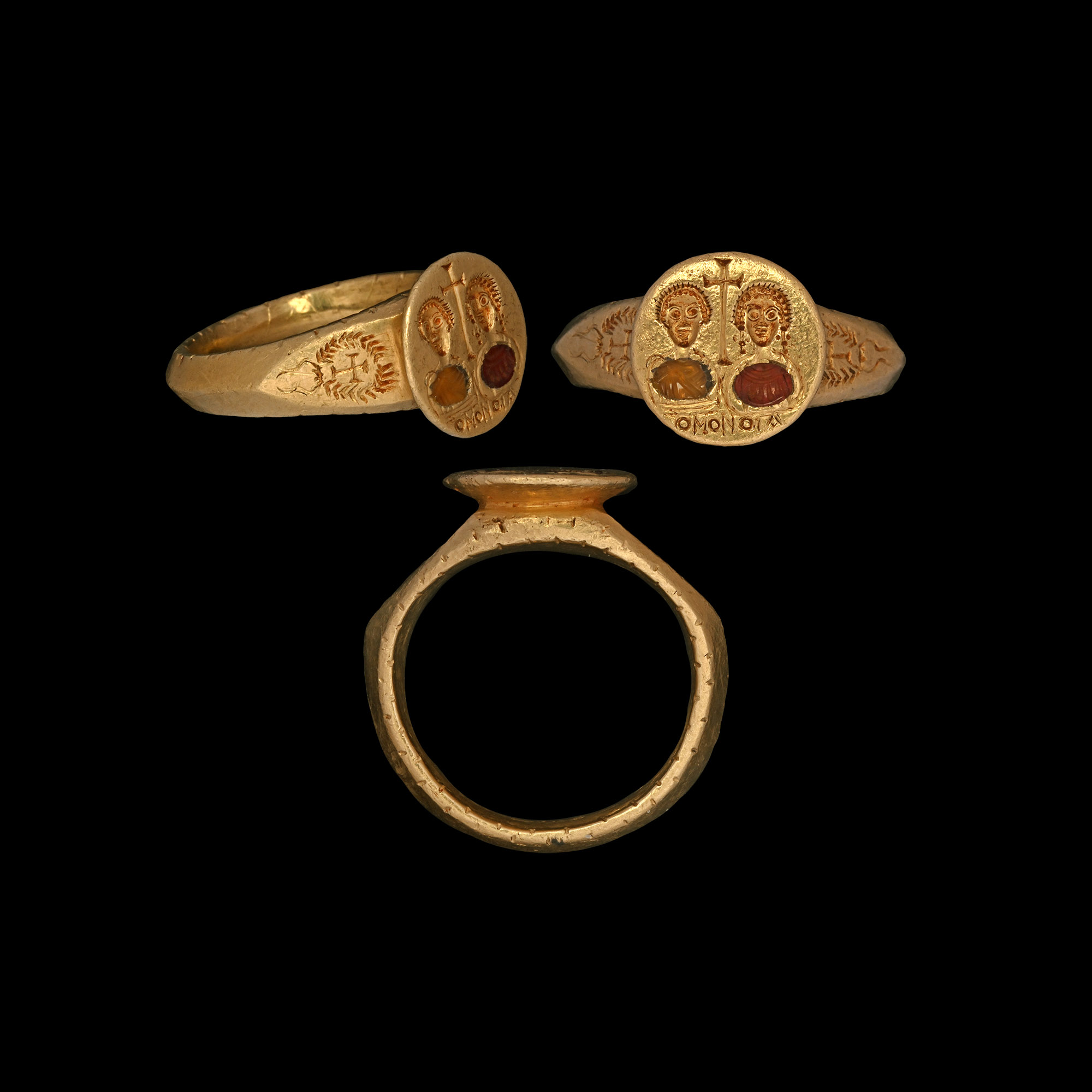 Byzantine Gold Marriage Ring with Busts