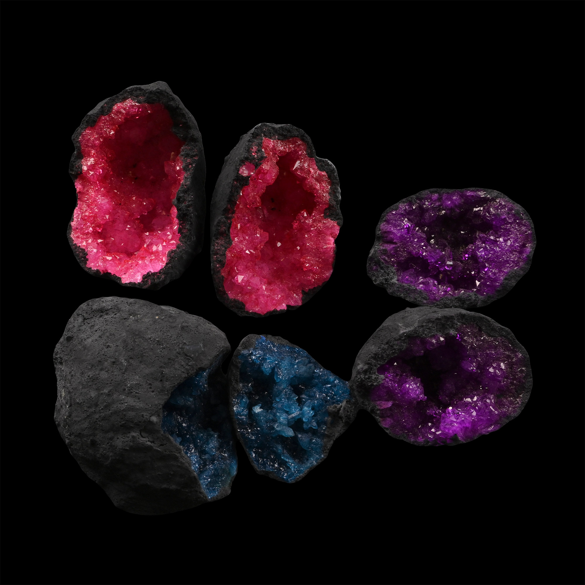 Coloured Composite Quartz Nodule Group