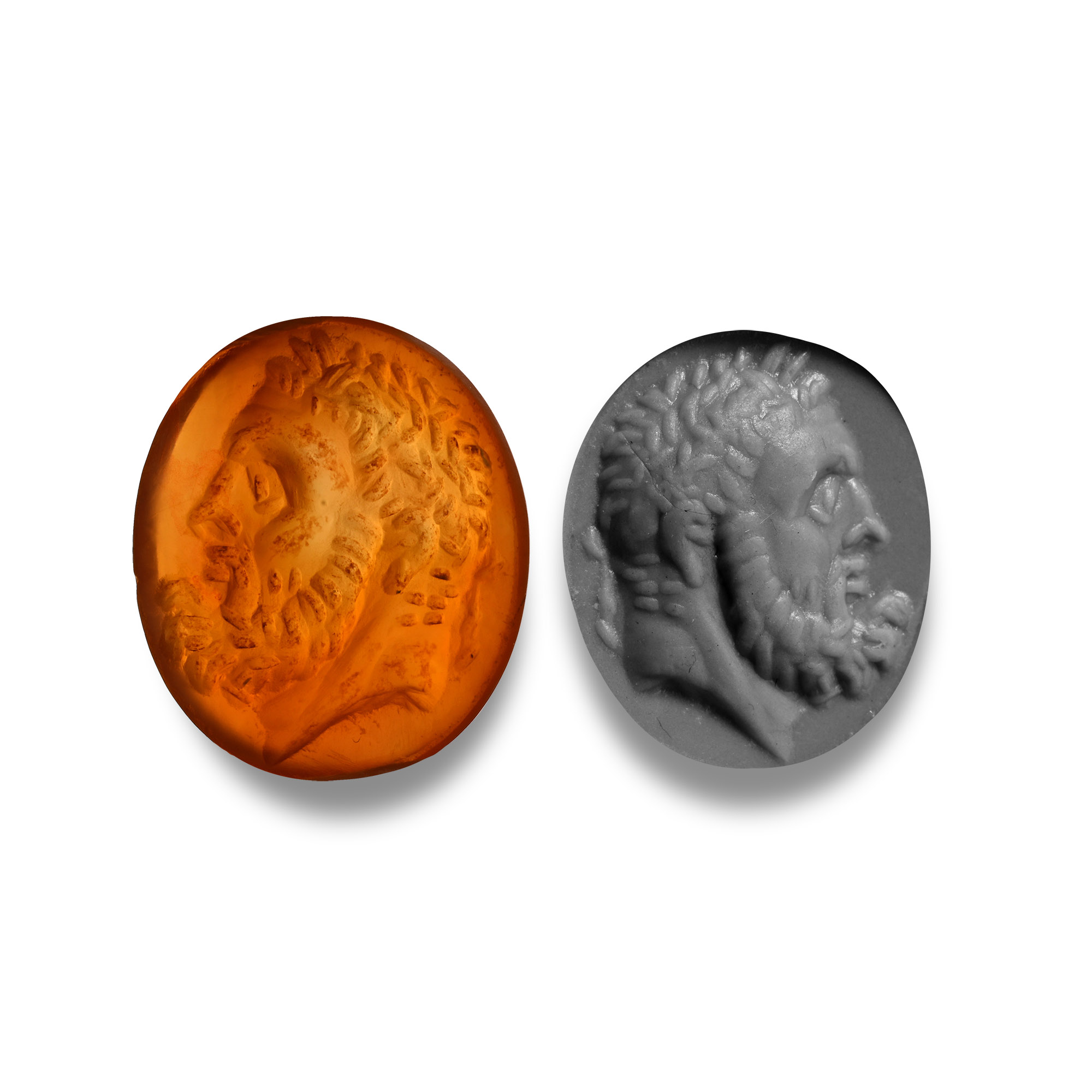 Roman Carnelian Gemstone with Portrait of Hercules