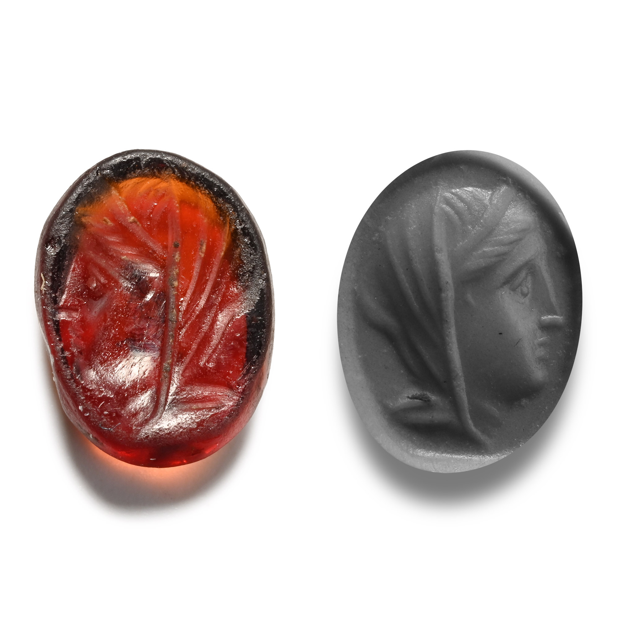 Graeco-Roman Garnet Gemstone with Veiled Head of a Queen
