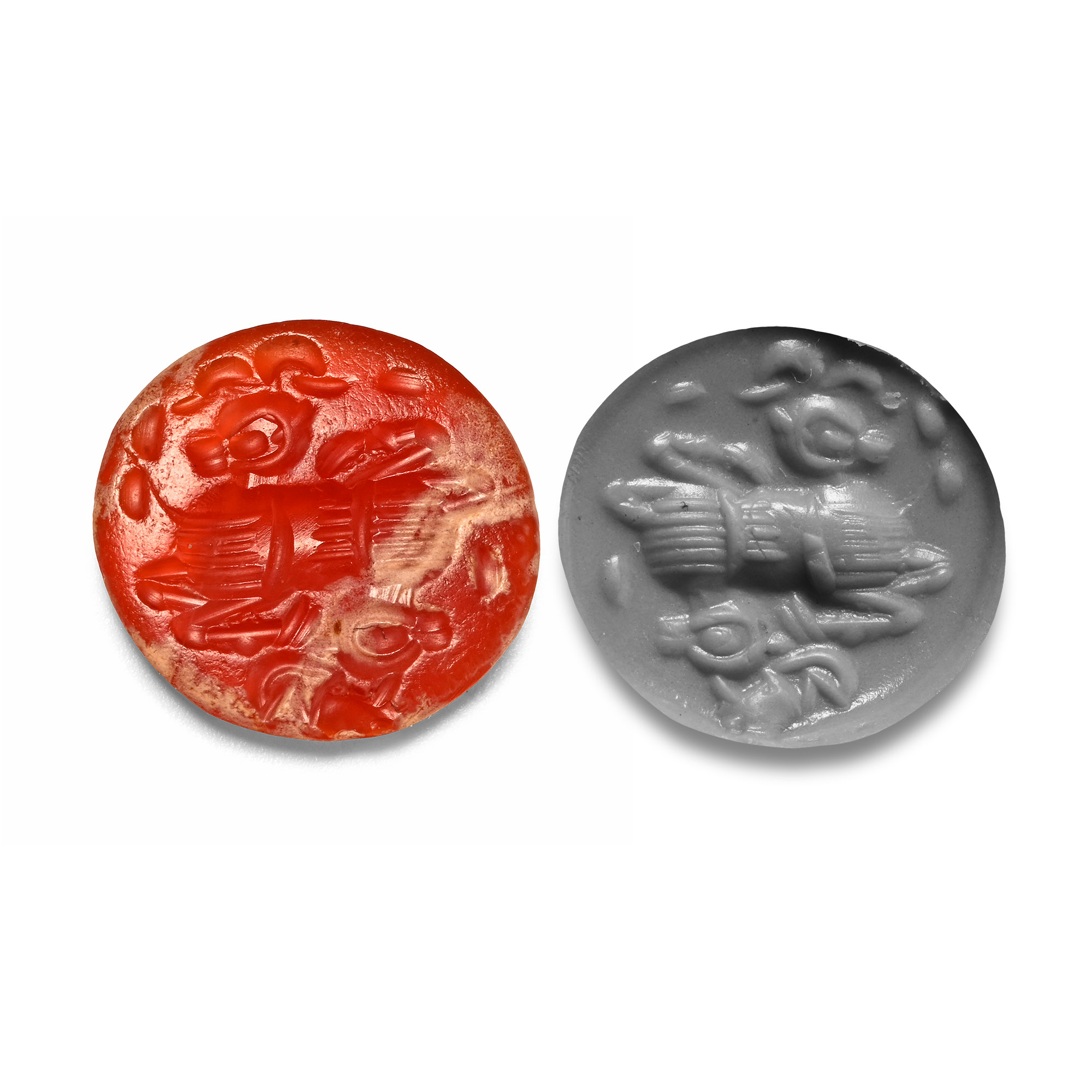 Sasanian Carnelian Gemstone of an Ibex with Inscription