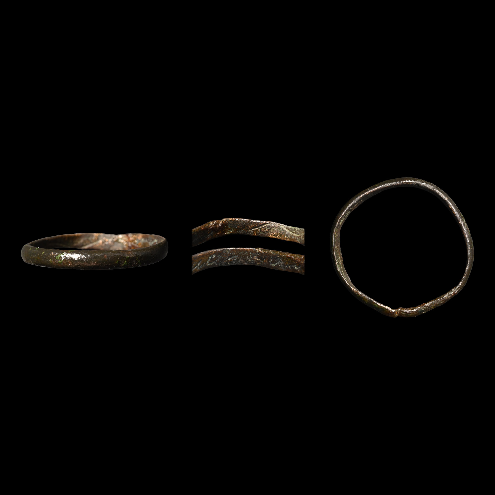 Post Medieval Bronze 'I Love You' Posy Ring