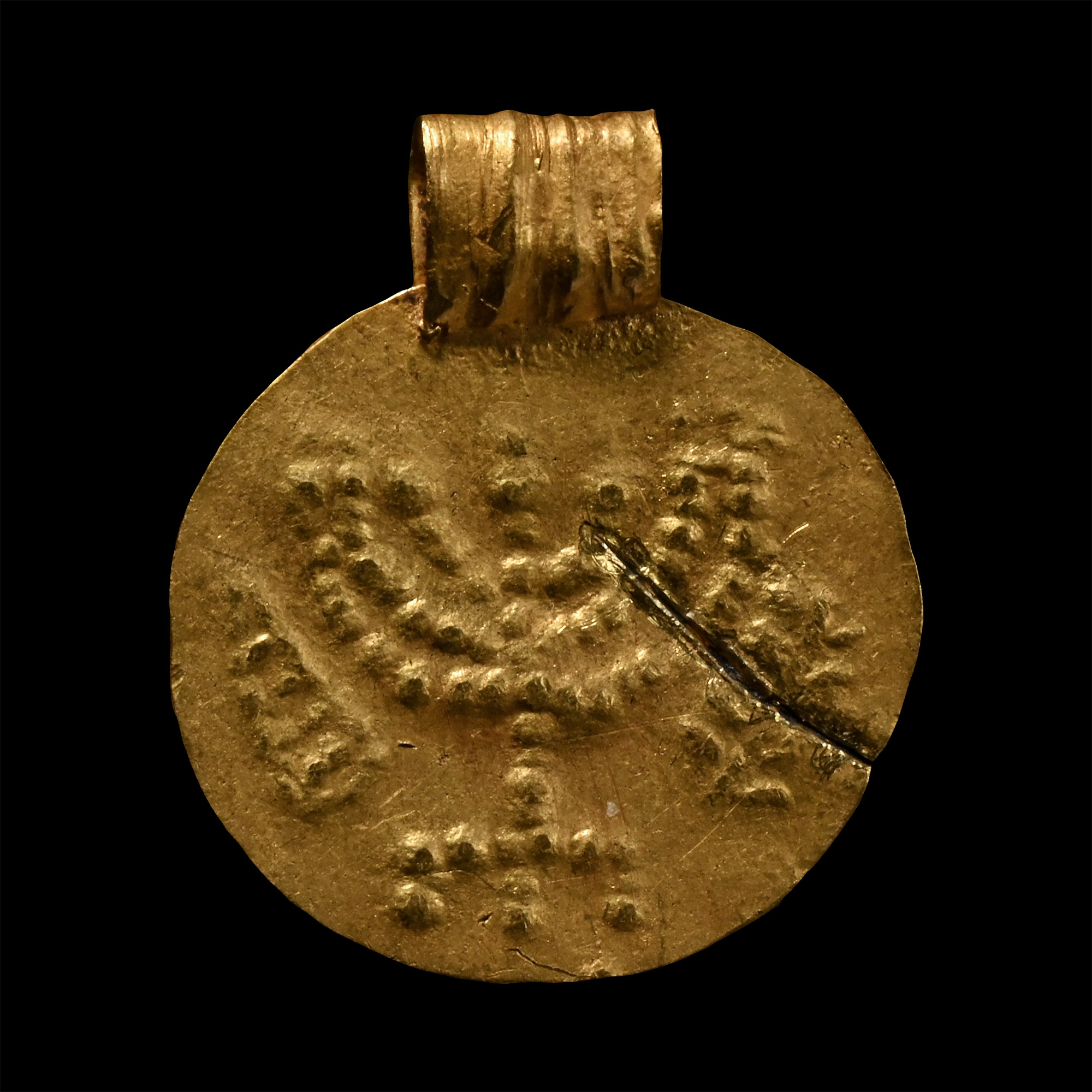 Judaean Gold Pendant with Menorah