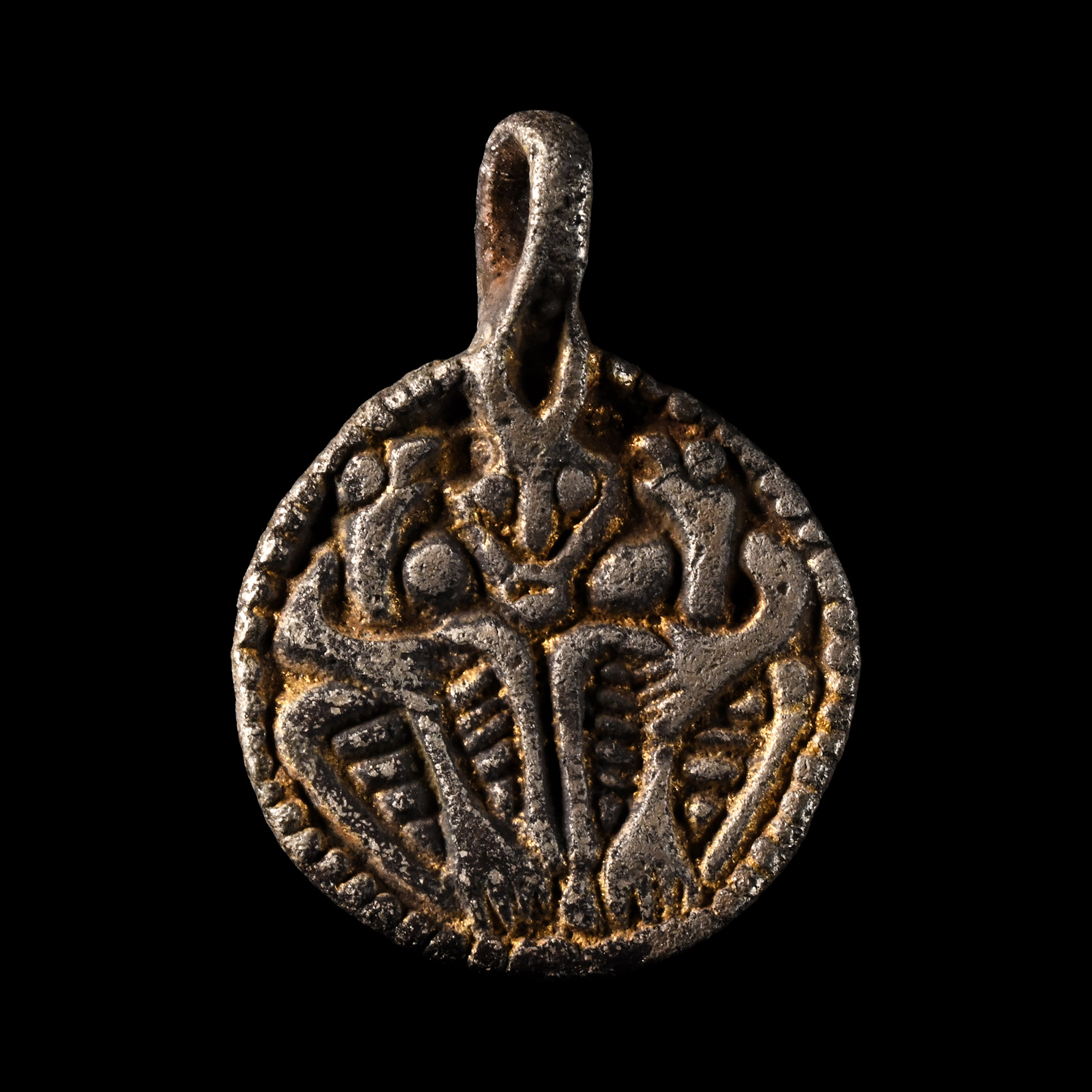 Viking Age Silver Pendant with Odin and Ravens