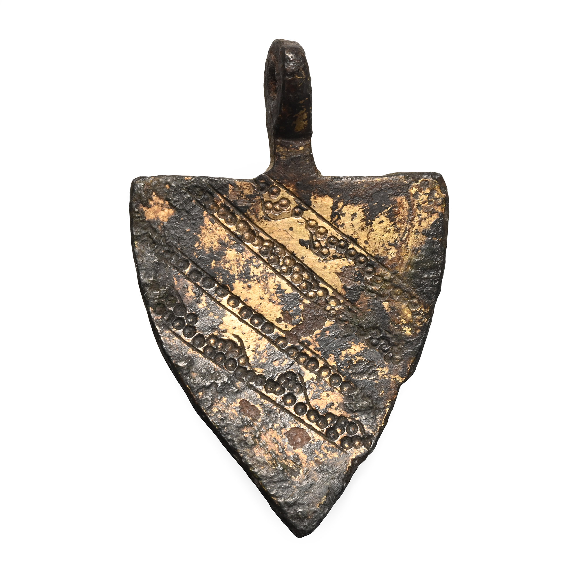 Medieval Knight's Gilt Bronze Heraldic Horse Harness Pendant