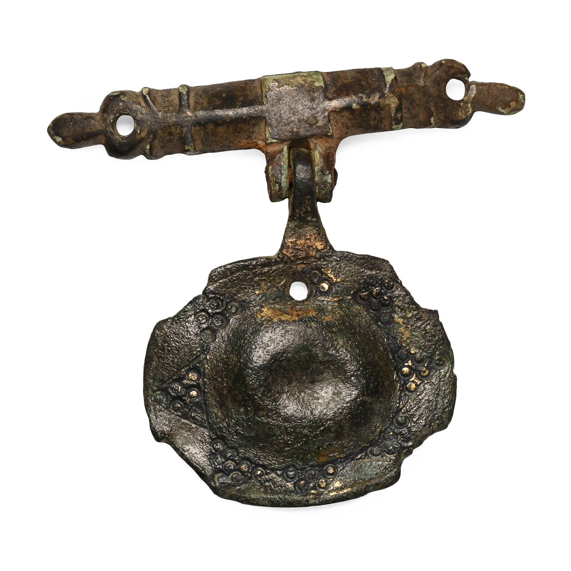 Large Medieval Knight's Bronze Heraldic Horse Harness Pendant with Hanger