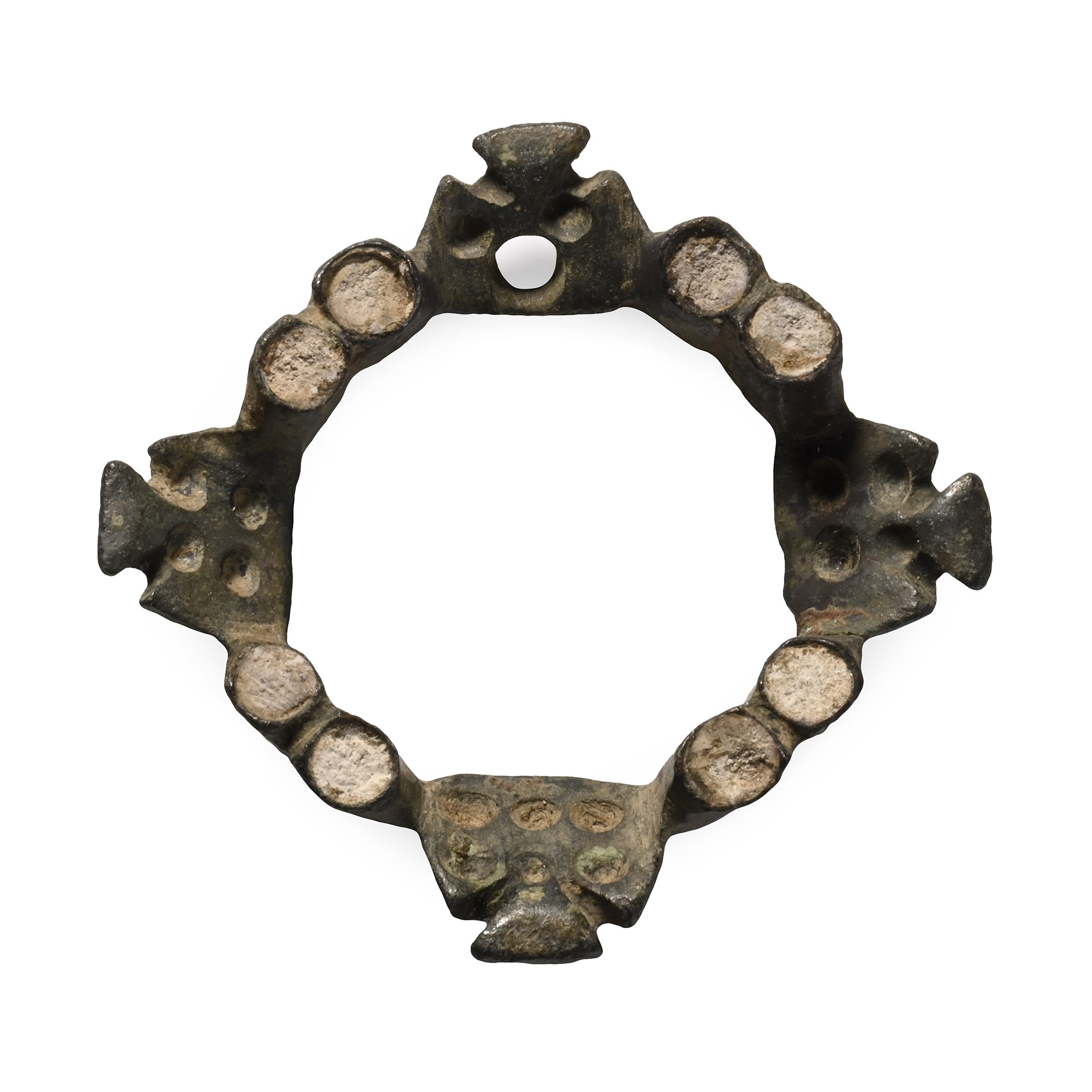 Medieval Bronze Turret Ring Brooch