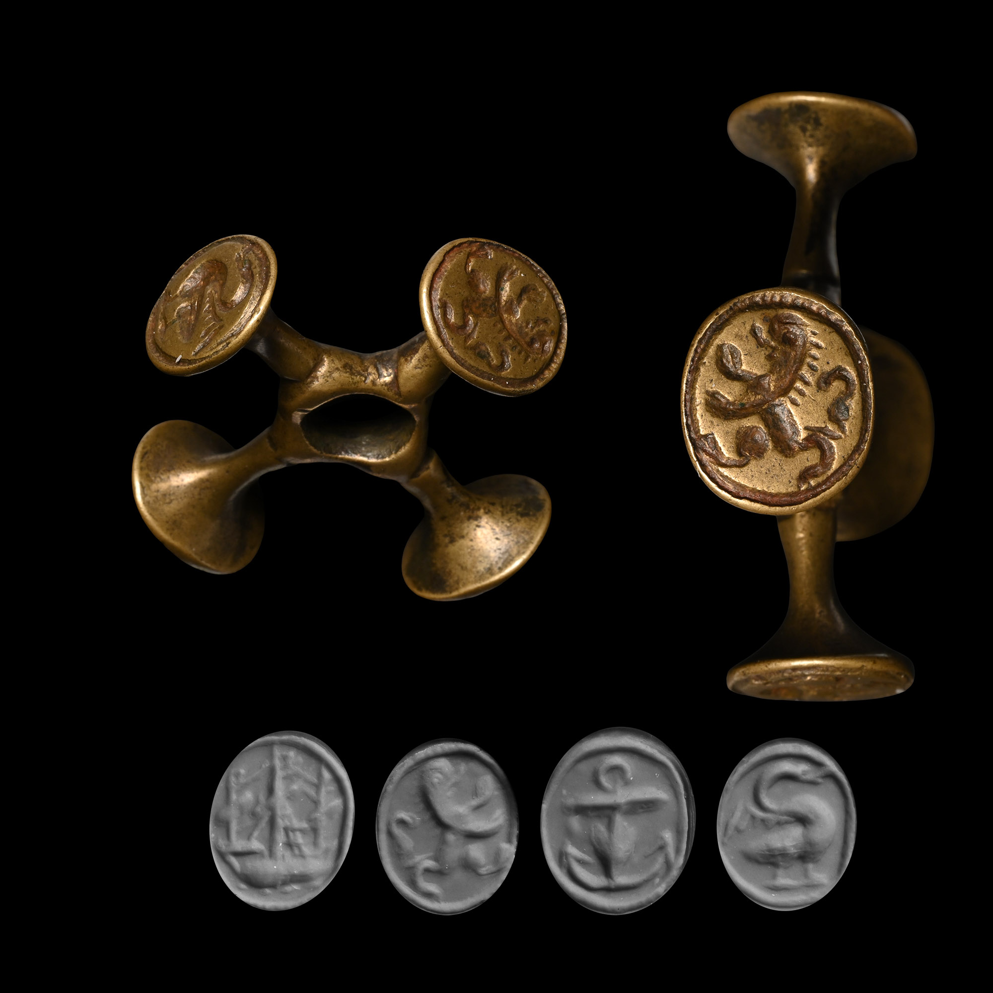 Late Tudor Bronze Four-Way Seal Matrix