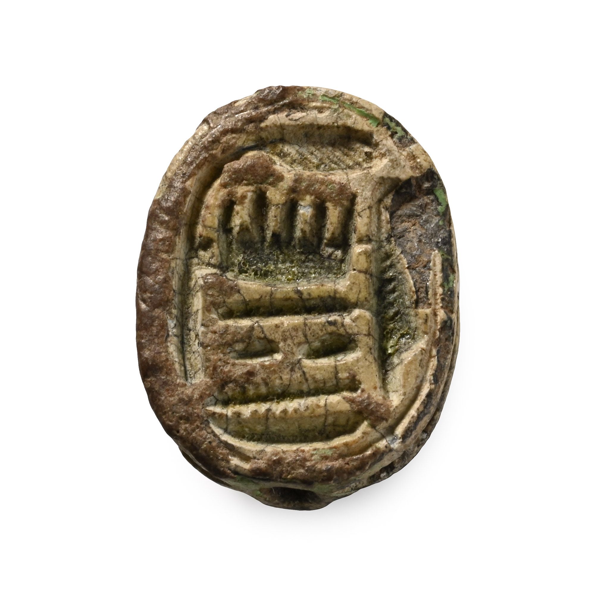 Egyptian Steatite Scarab with Hieroglyphs
