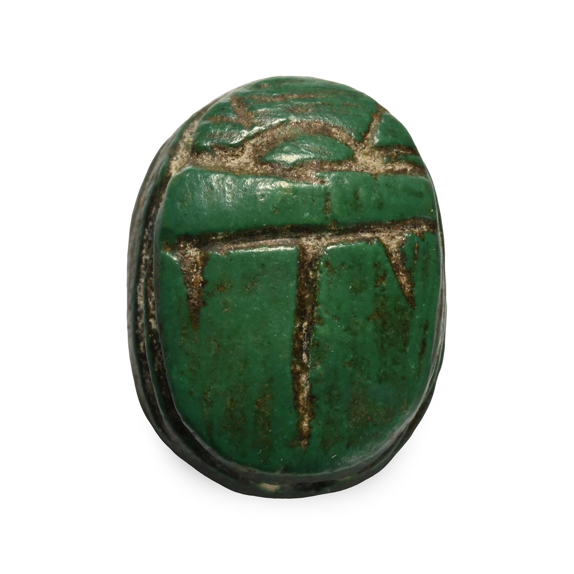 Egyptian Turquoise Stone Scarab with Hieroglyphs