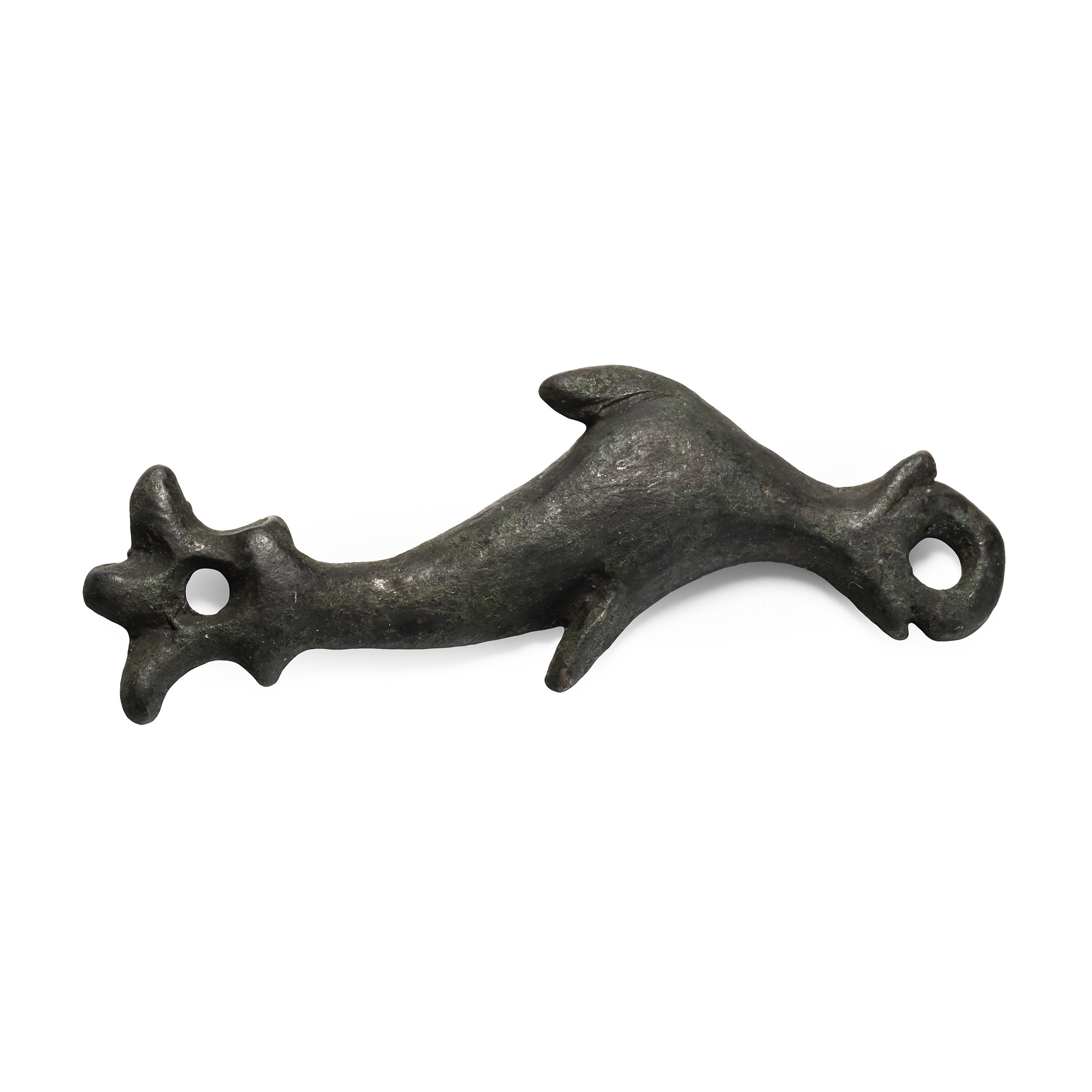 Roman Bronze Dolphin Mount