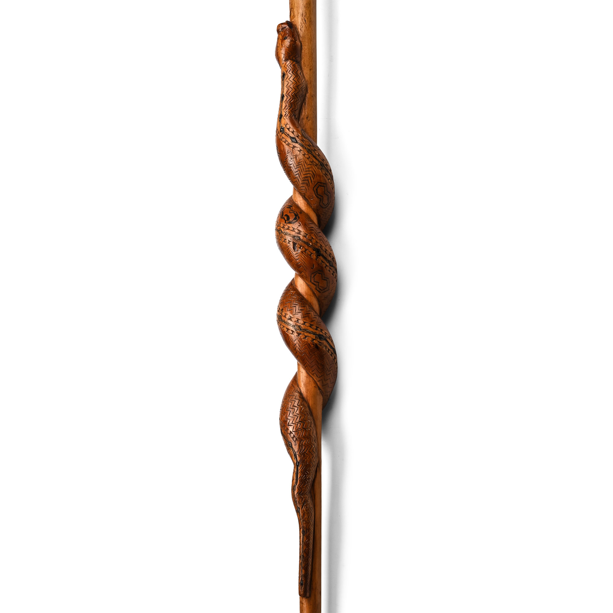 WWI Trench Art Wooden Walking Stick