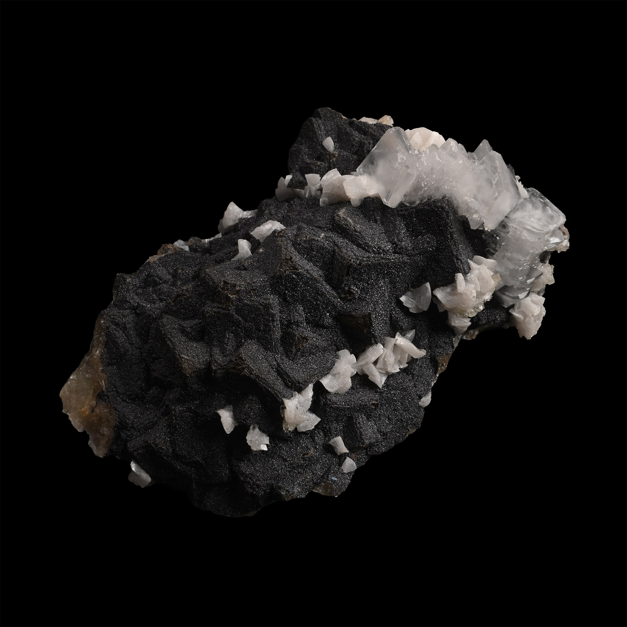 White Fluorite and Pyrite Mineral Specimen