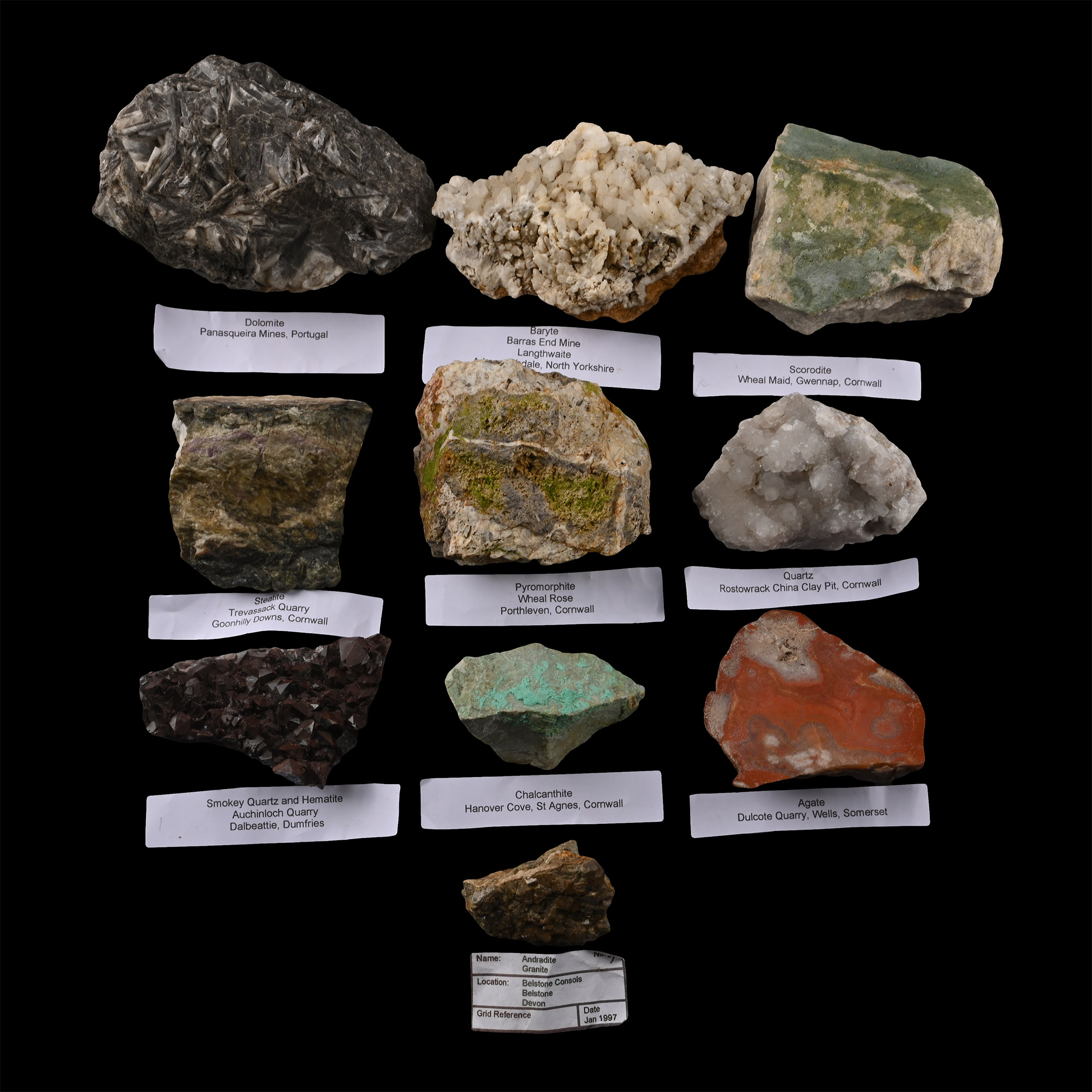 Mixed British and Portuguese Crystal and Mineral Specimen Group