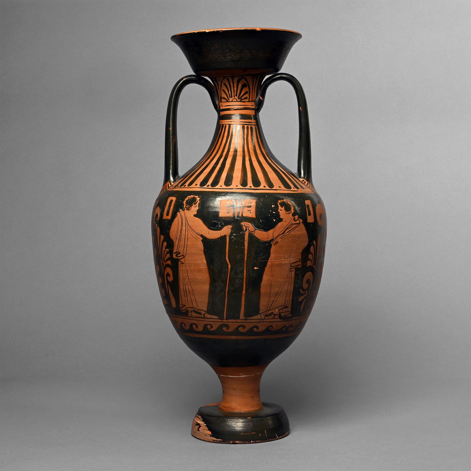 Large Greek Red-Figure Amphora with Dionysian Scenery