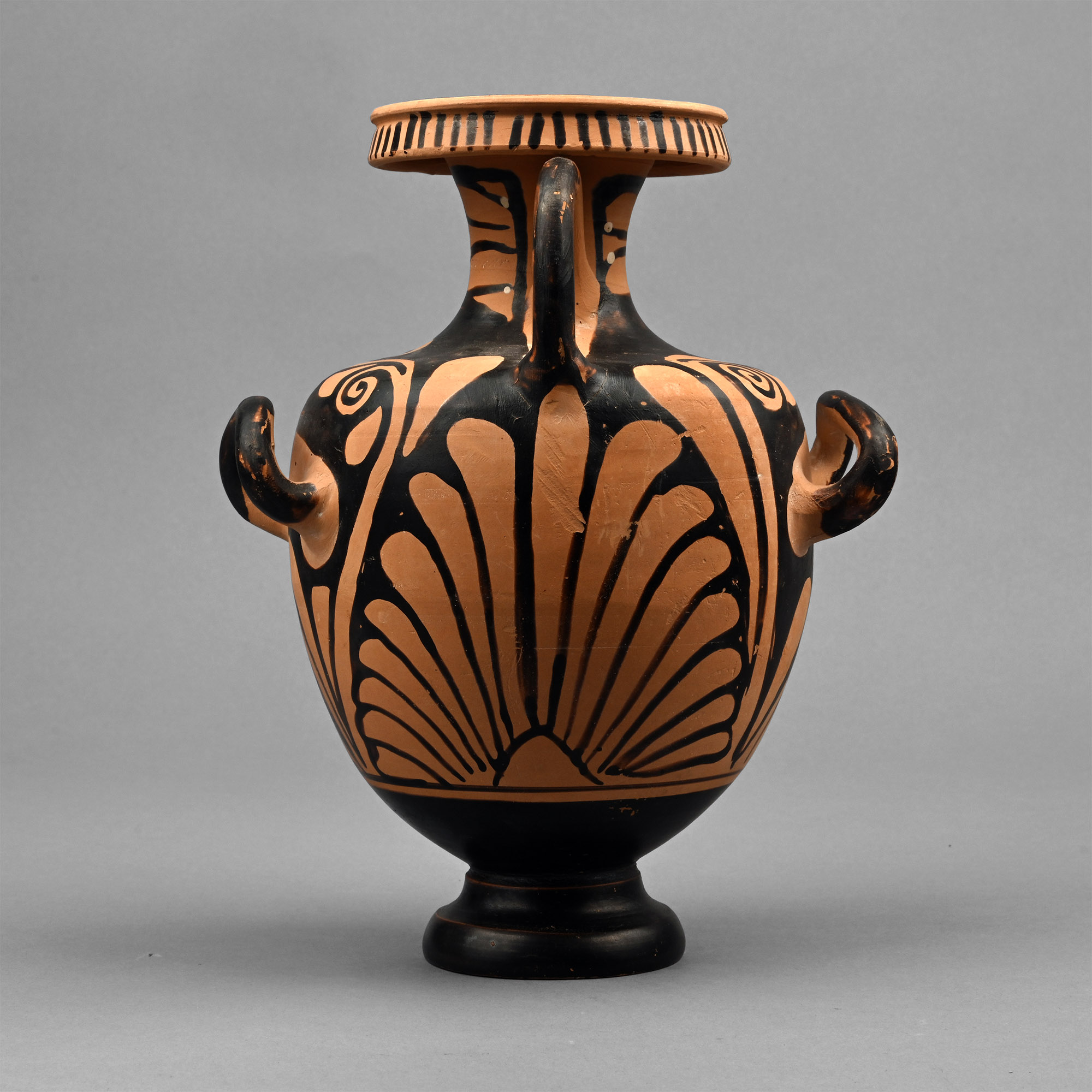 Greek Terracotta Red-Figure Hydria Depicting Offering Scene