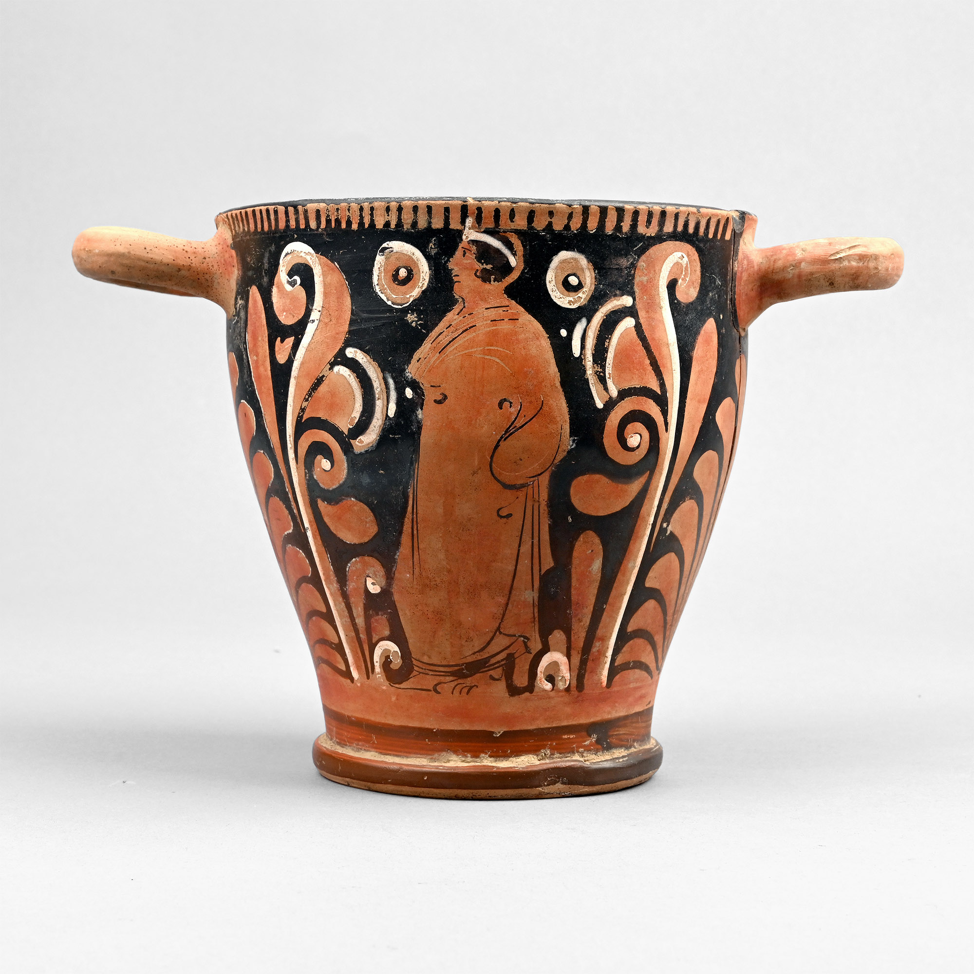 Large Greek Red-Figure Skyphos with Lady of Fashion