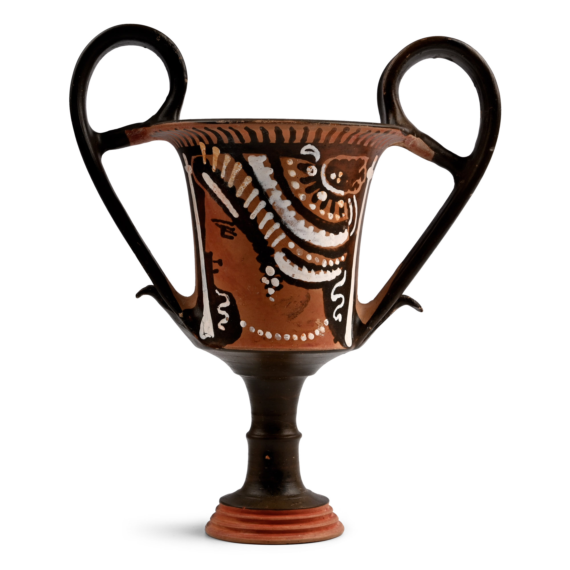 Greek Red-Figure Kantharos with Lady of Fashion