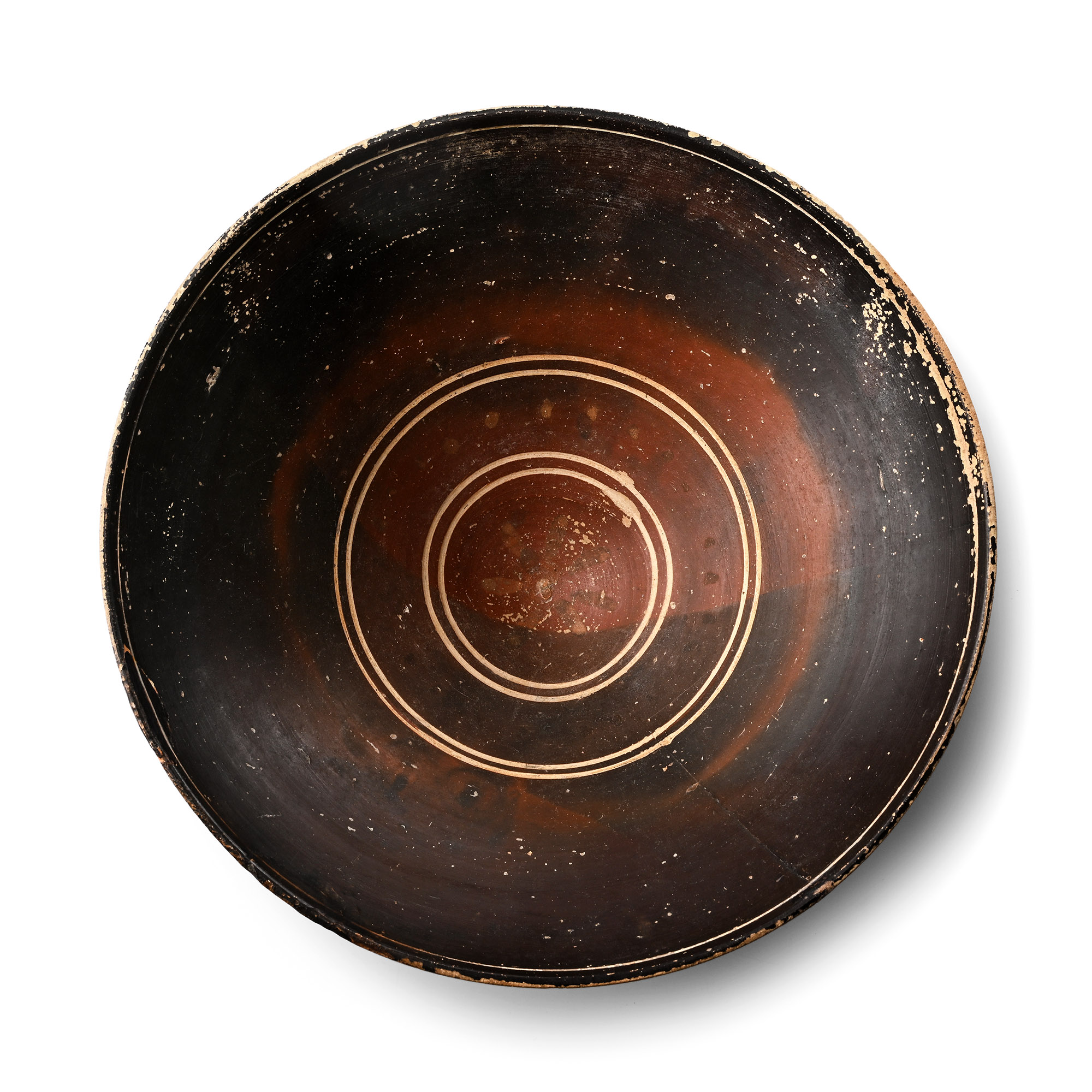 Large Greek Terracotta Deep Glazed Bowl