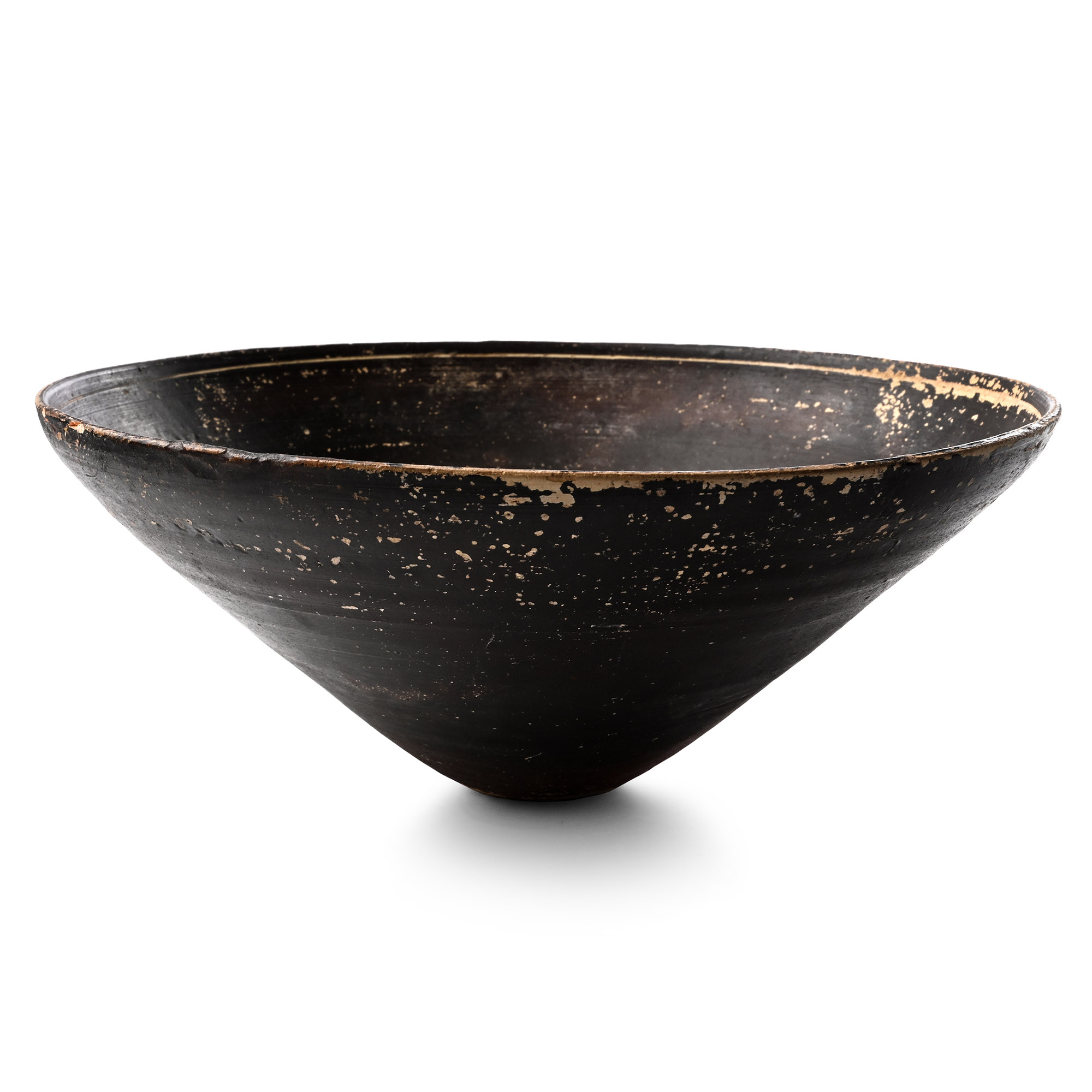 Large Greek Terracotta Deep Glazed Bowl