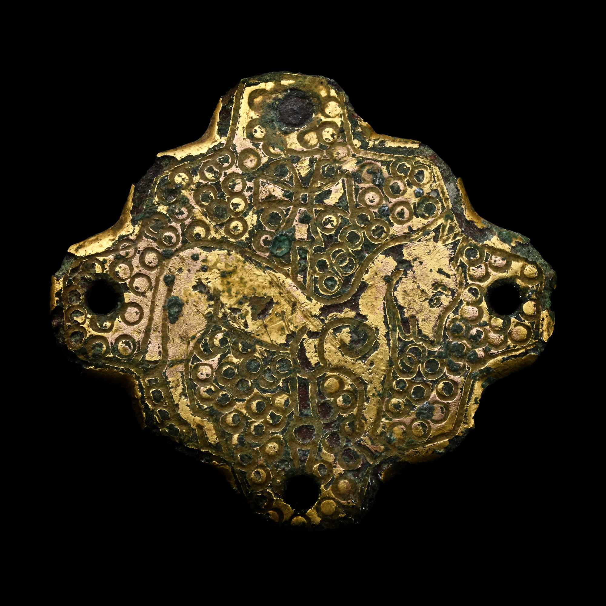 Medieval Knight's Gilt Bronze Agnus Dei Horse Harness Mount
