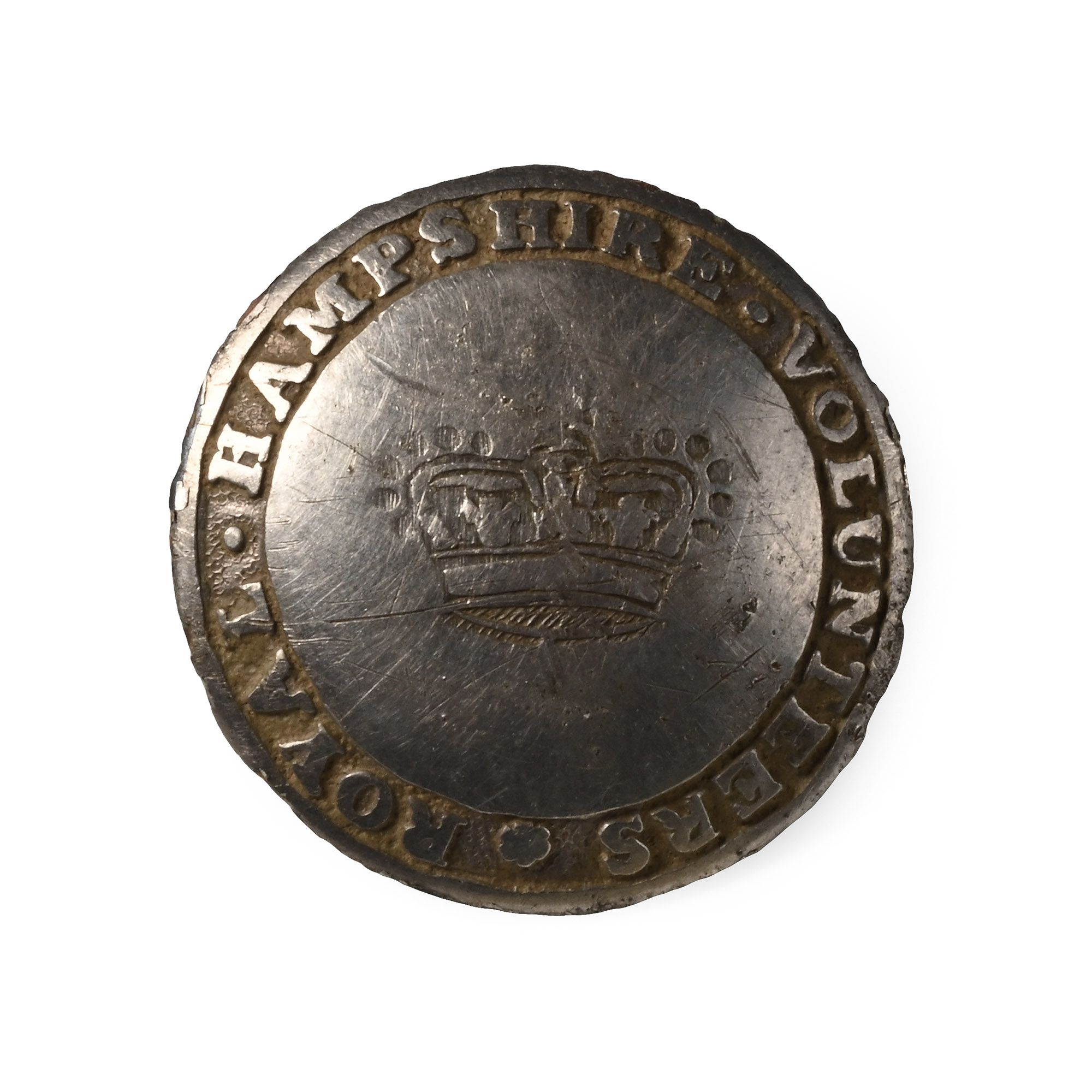 Royal Hampshire Volunteers Silver-Plated Button
