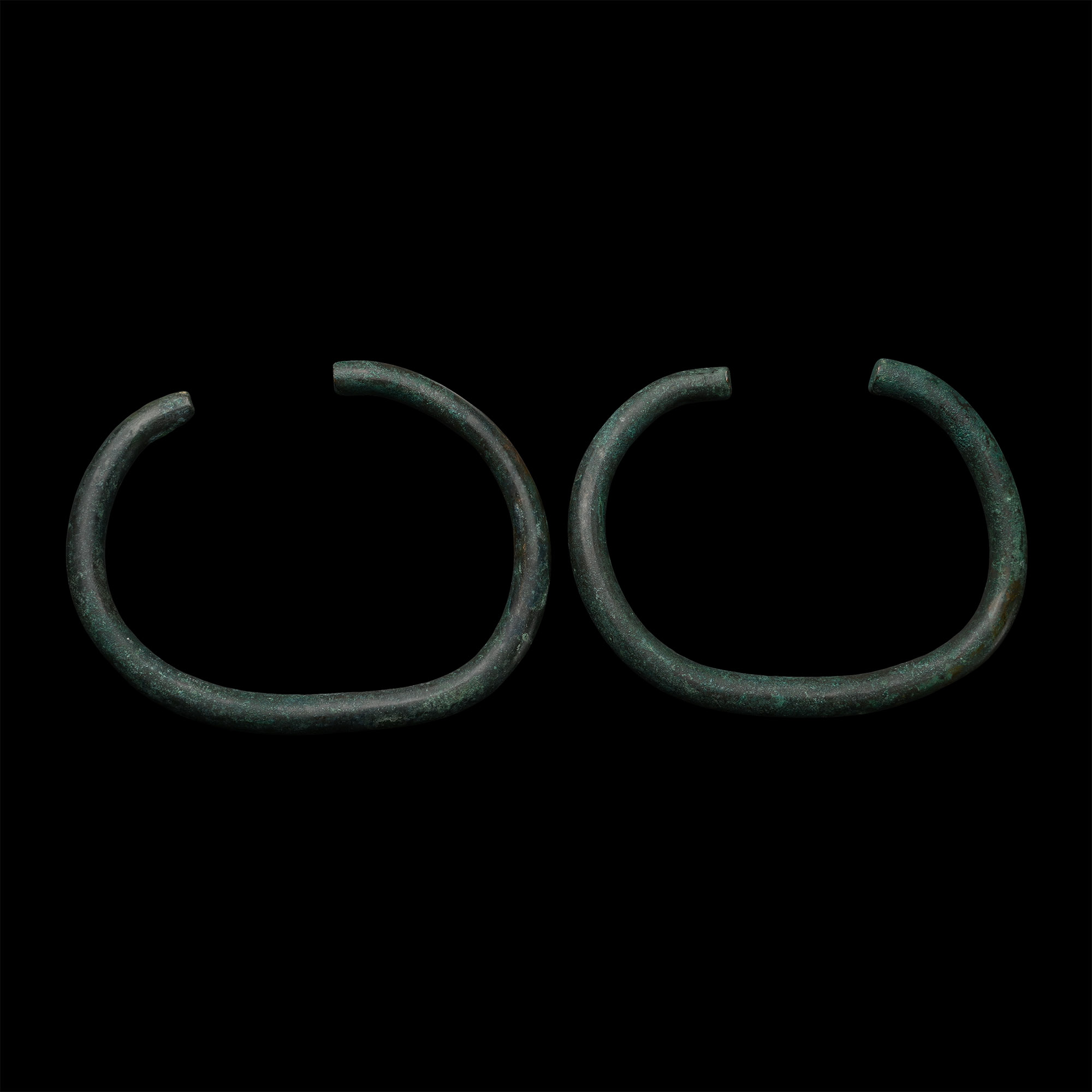Heavy Bronze Age Ceremonial Penannular Arm-Ring Pair