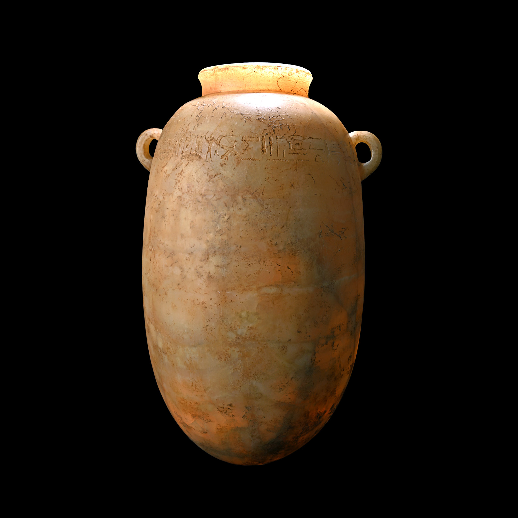 Large Phoenician Alabaster Alabastron with Hieroglyphic Inscription