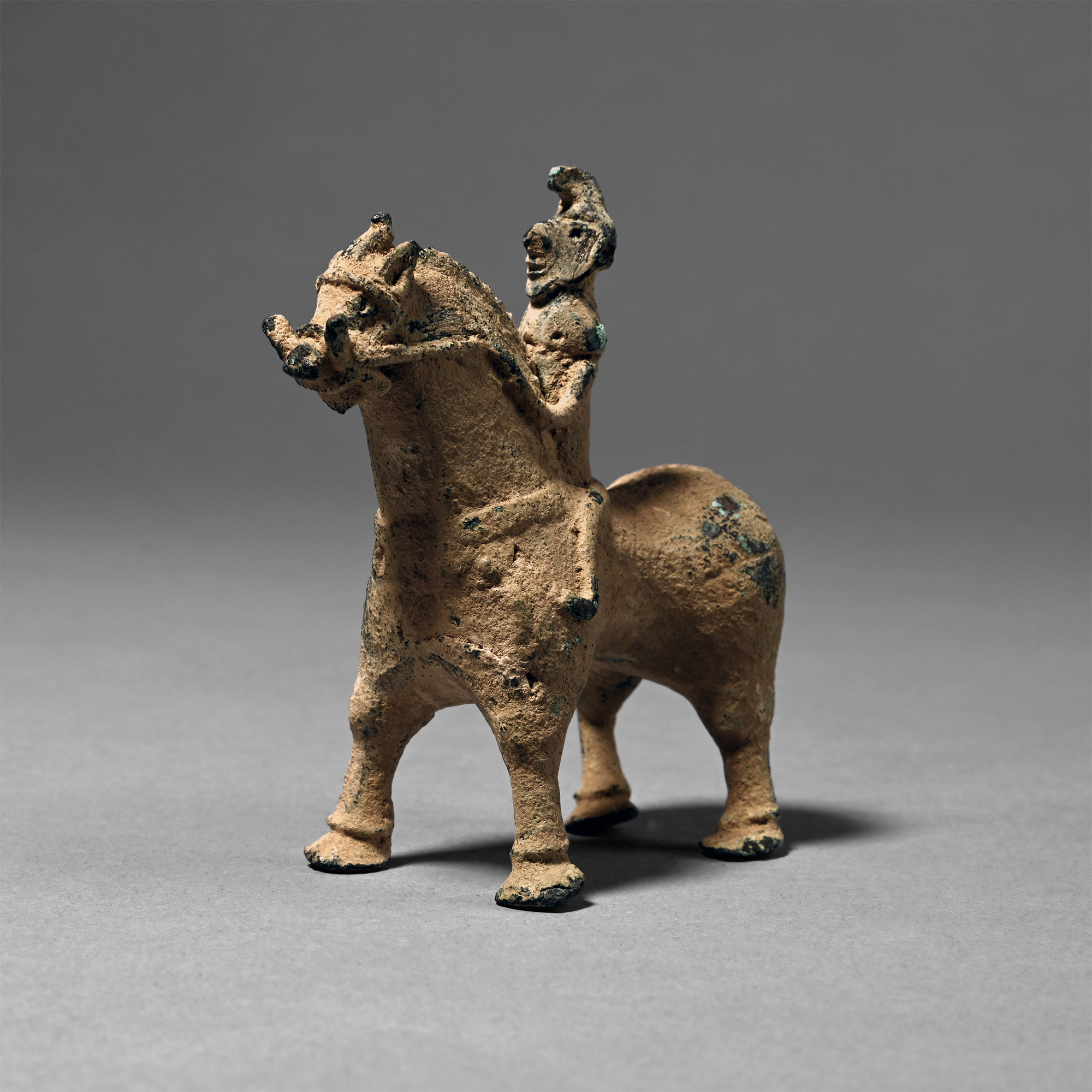 Western Asiatic Bronze Statuette of a Levantine Cavalryman