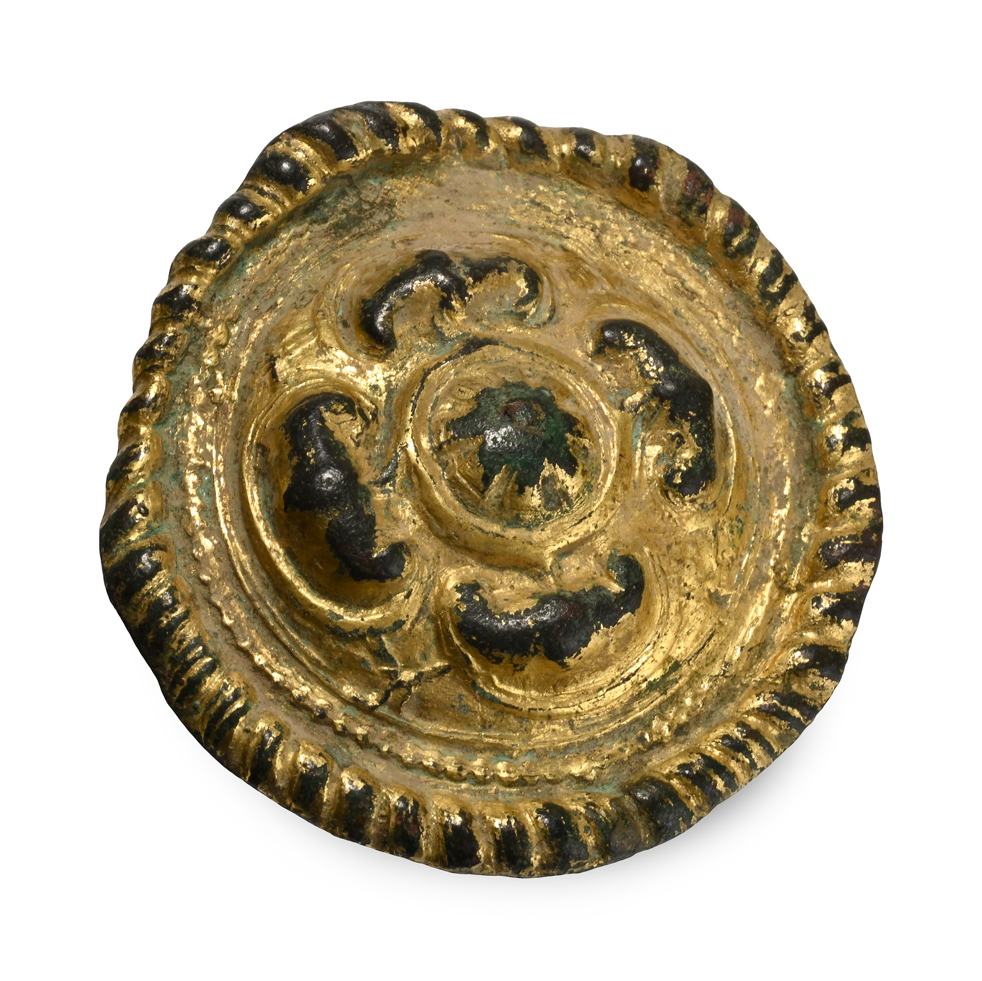 Large Tudor Gilt Bronze Horse Harness Decoration