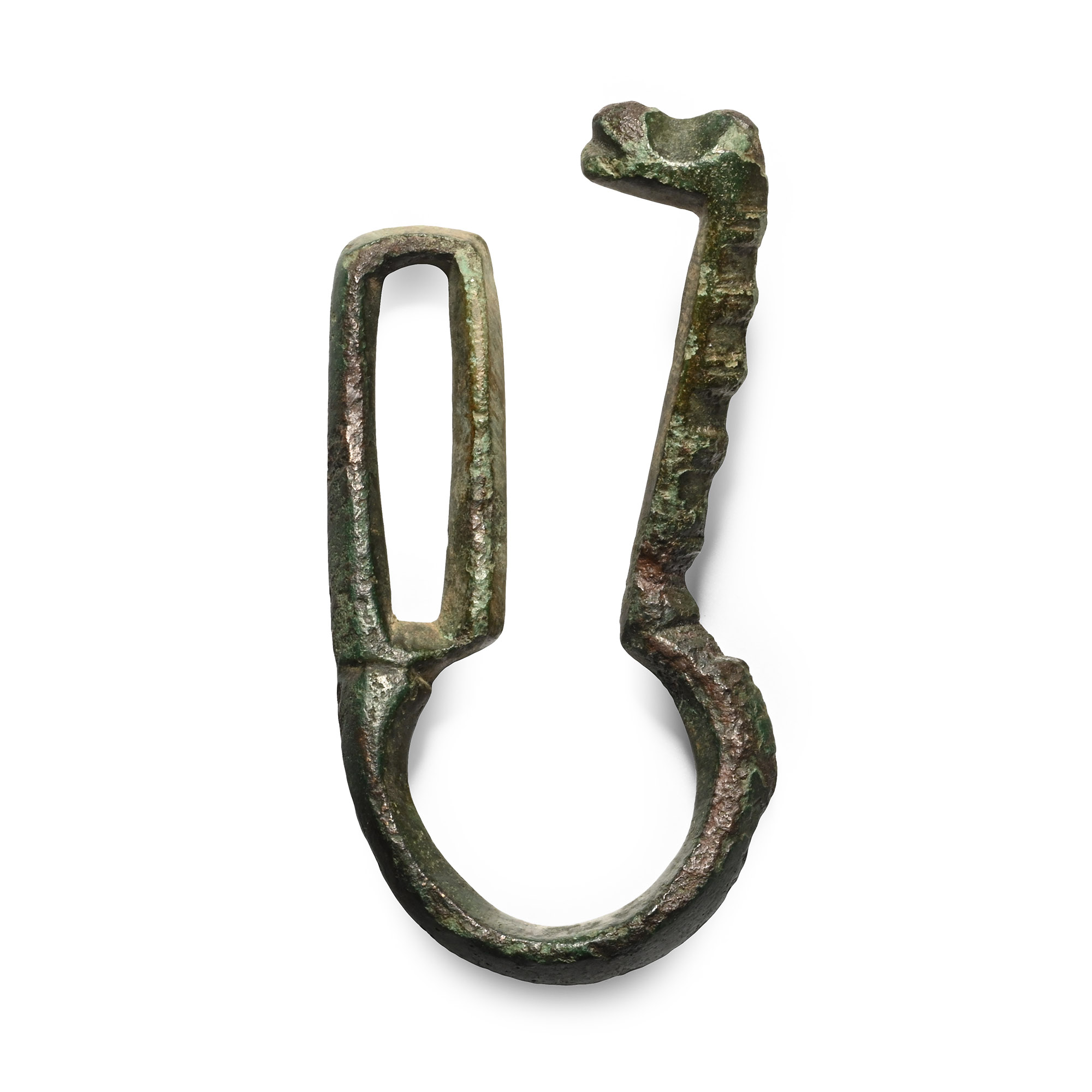 Medieval Bronze Sword Belt Hanger with Beast Head